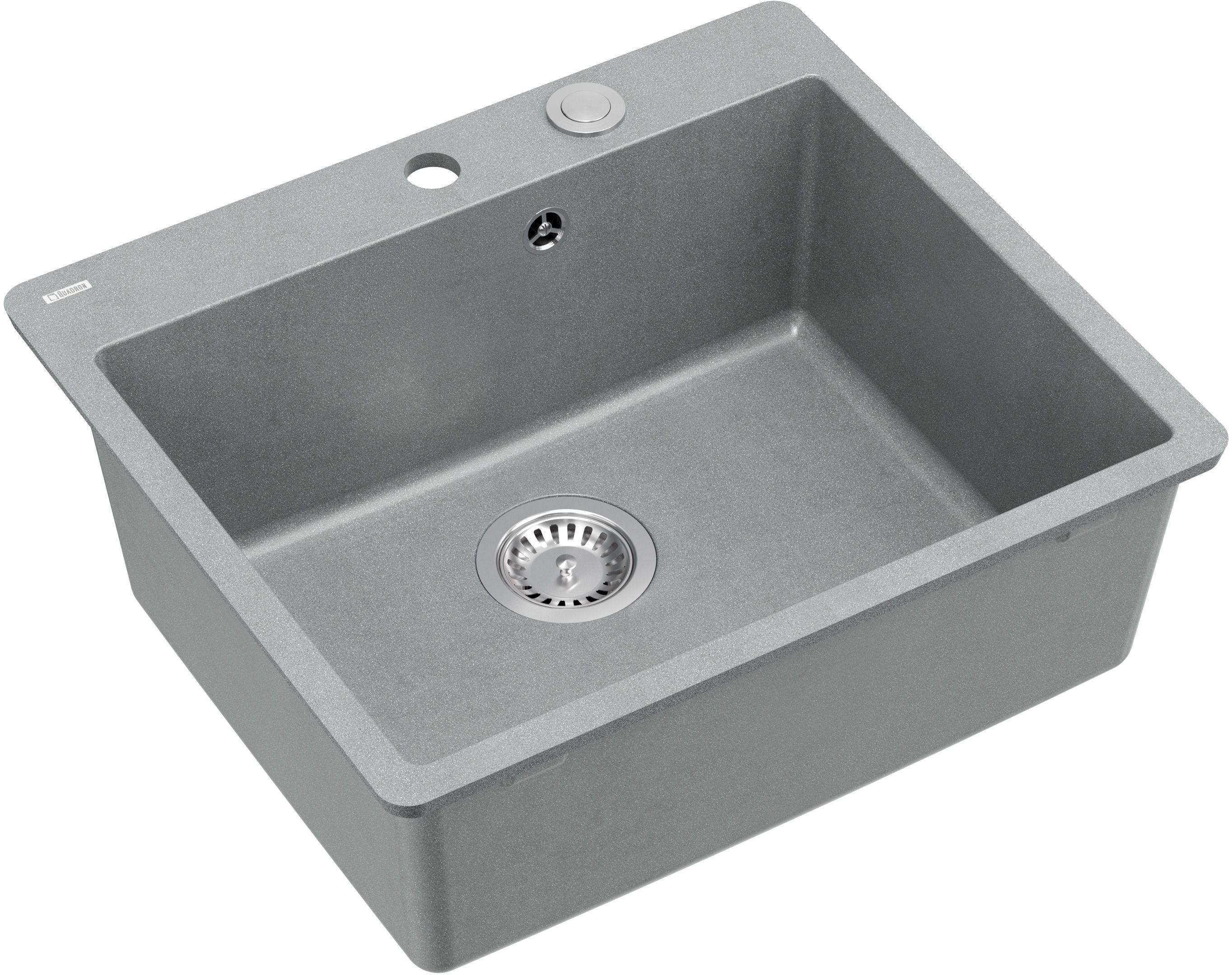 Quadron Morgan 110 FM zlewozmywak 56,5x49,5 cm GraniteQ silver stone/elementy stalowe HB8304U5-FM_BS_P2O