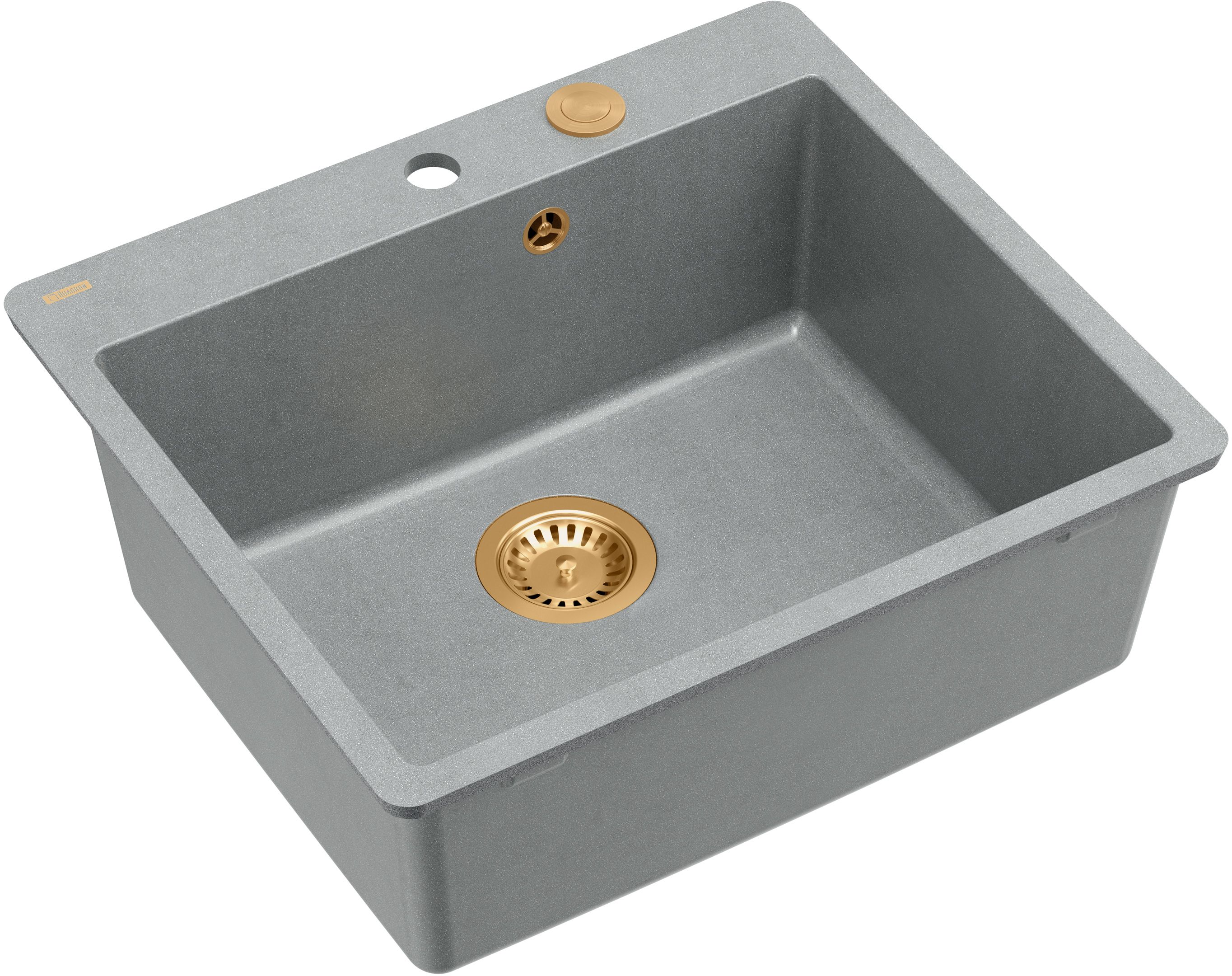 Quadron Morgan 110 FM zlewozmywak 56,5x49,5 cm GraniteQ silver stone/elementy miedziane HB8304U5-FM_C1_P2O