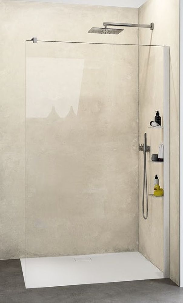Hüppe Select+ Walk-In ścianka prysznicowa 110 cm wolnostojąca black edition czarny mat/szkło przezroczyste Anti-Plaque SL0308.123.322