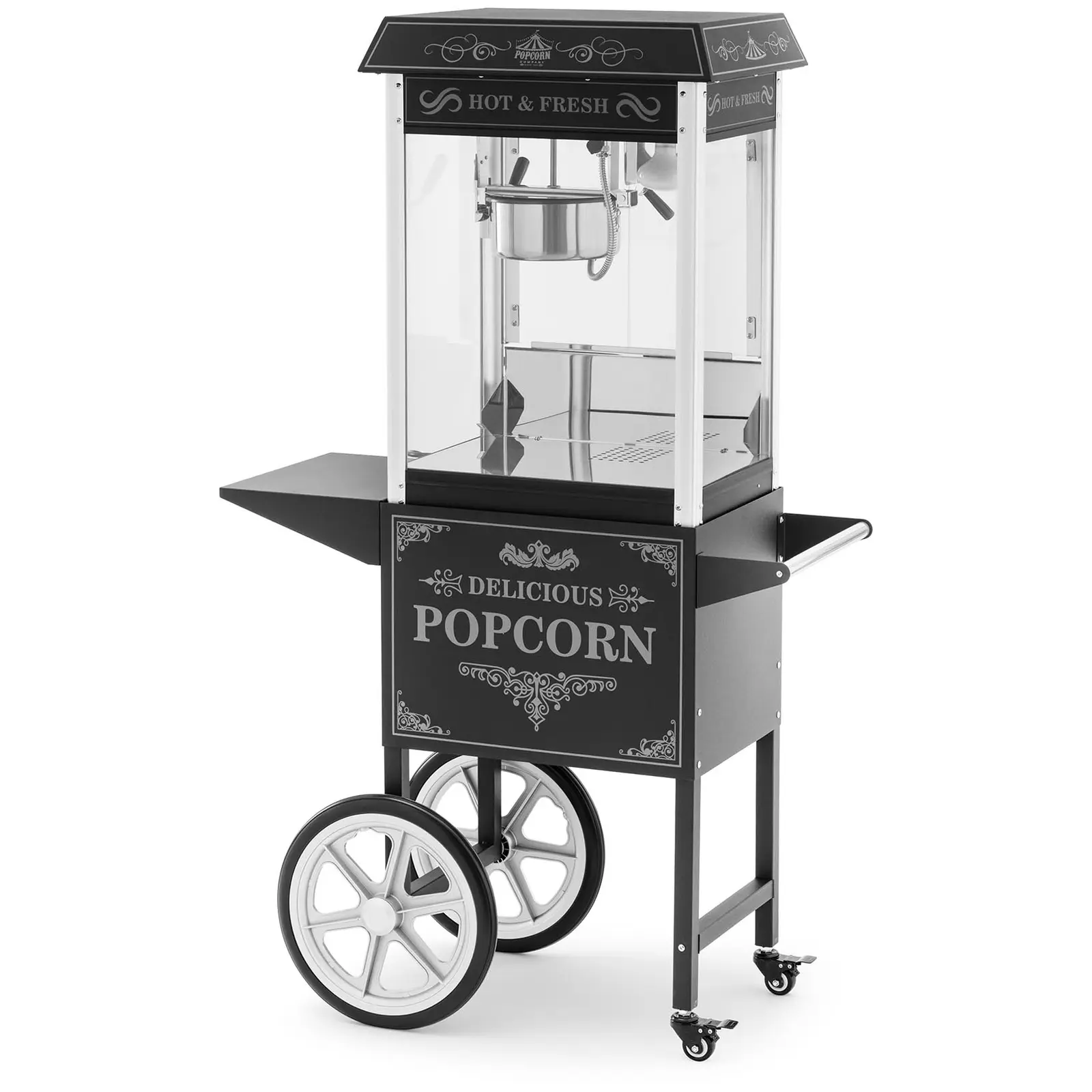 Maszyna do popcornu z wózkiem RETRO-BLACK American Style | 10012711