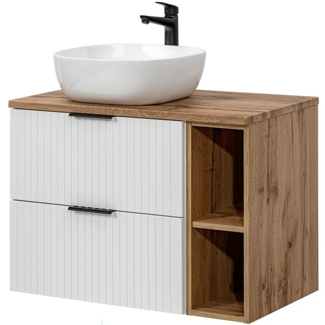COMAD Zestaw mebli ADEL WHITE 2 szafki z blatem WOTAN 80 cm, umywalka
