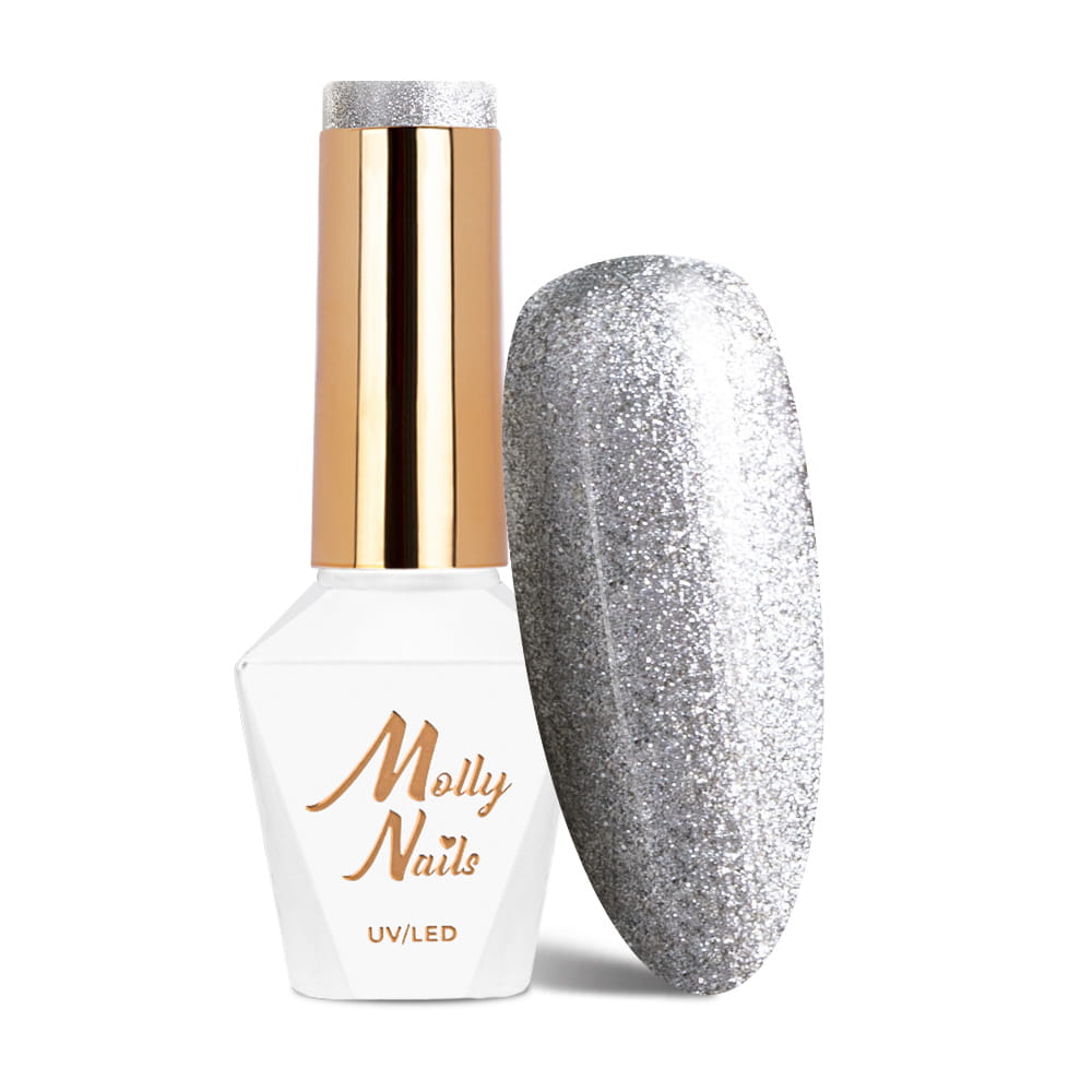 Lakier hybrydowy LED/UV Gel Polish Molly Nails Queens Of Life Nr 36 Platinium HEMA/Di-HEMA Free 8g