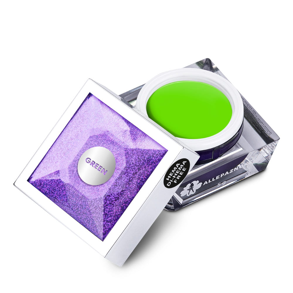 Żel do zdobień Artistic Gel paint gel ombre ornamenty Allepaznokcie Art Green Zielony HEMA /Di-HEMA Free 5 g Nr 18