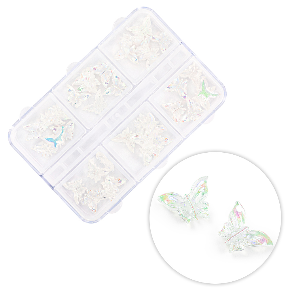 Kasetka z ozdobami motylki 3D Molly Nails 36 sztuk