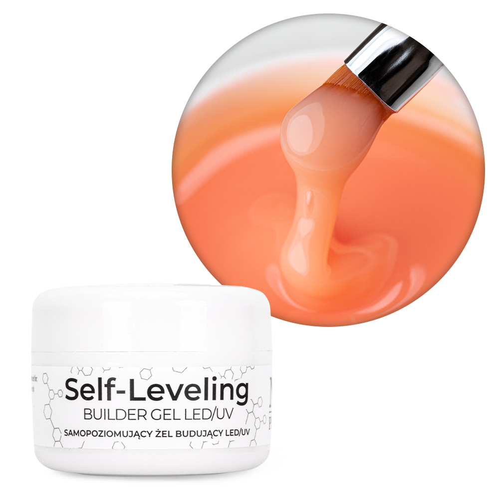 Budujący żel samopoziomujący twardy średniogęsty builder gel self leveling NTN Premium Orange HEMA/Di-HEMA Free 30 g