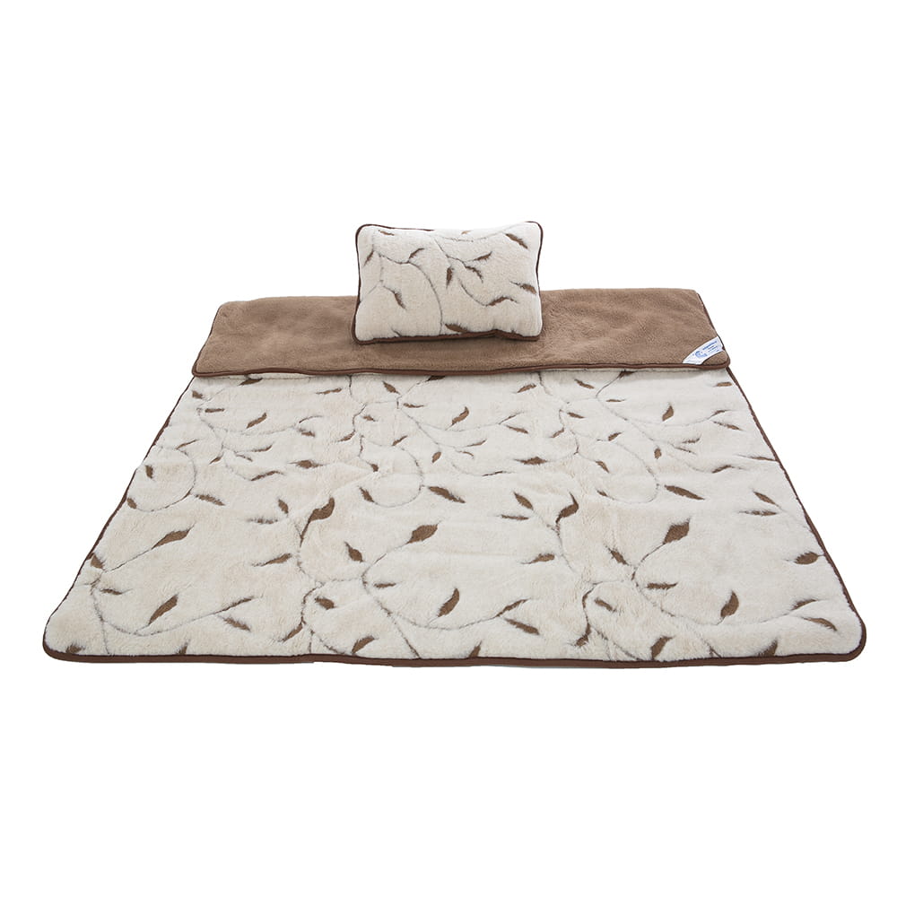 Pościel wełniana camel jasny napoli/camel ciemny (kołdra 140x200, poduszka 45x75) (+-5cm)