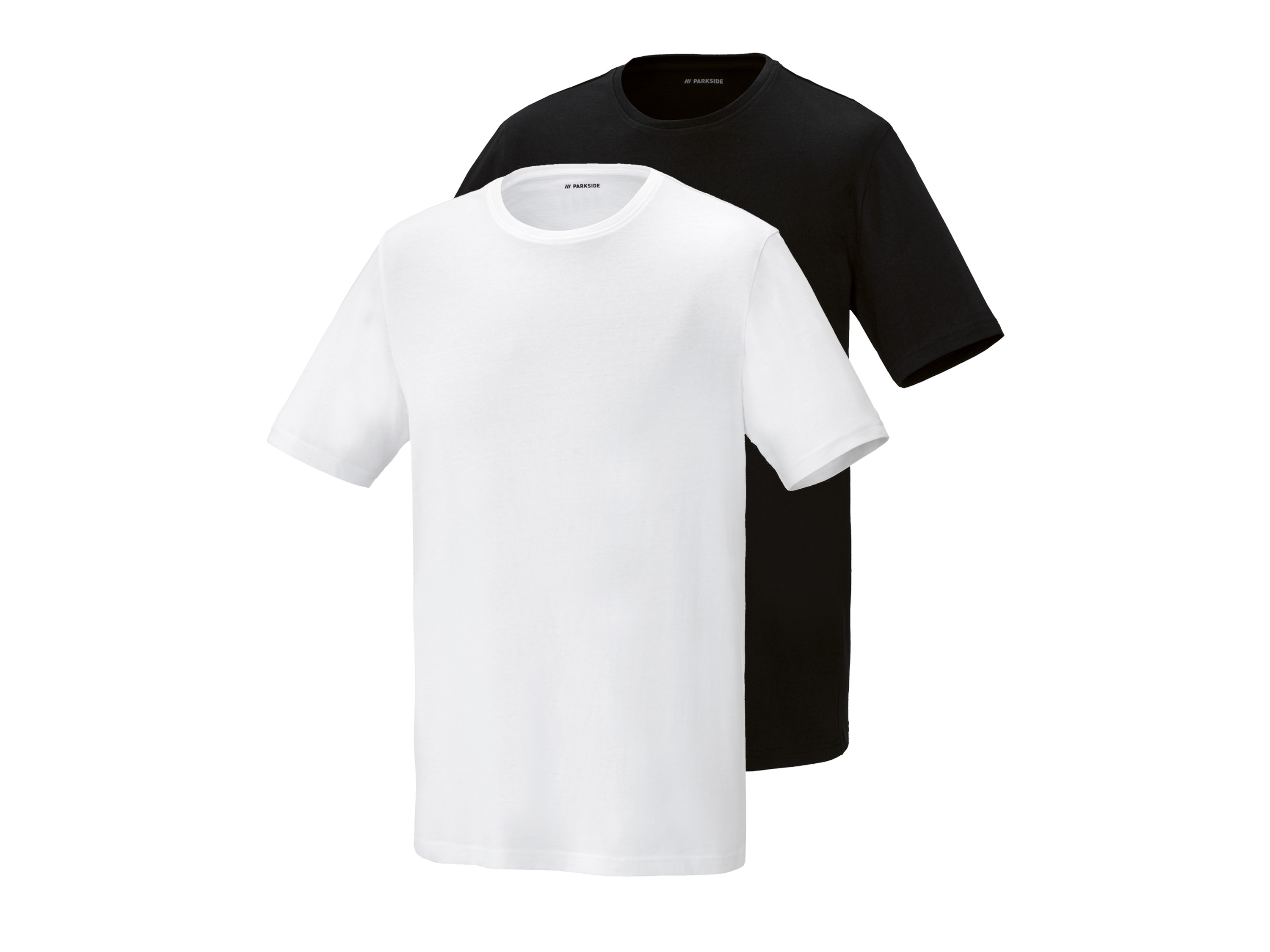 Parkside T-shirty męskie z bawełny, 2 sztuki Czarny/biały, XL 56/58