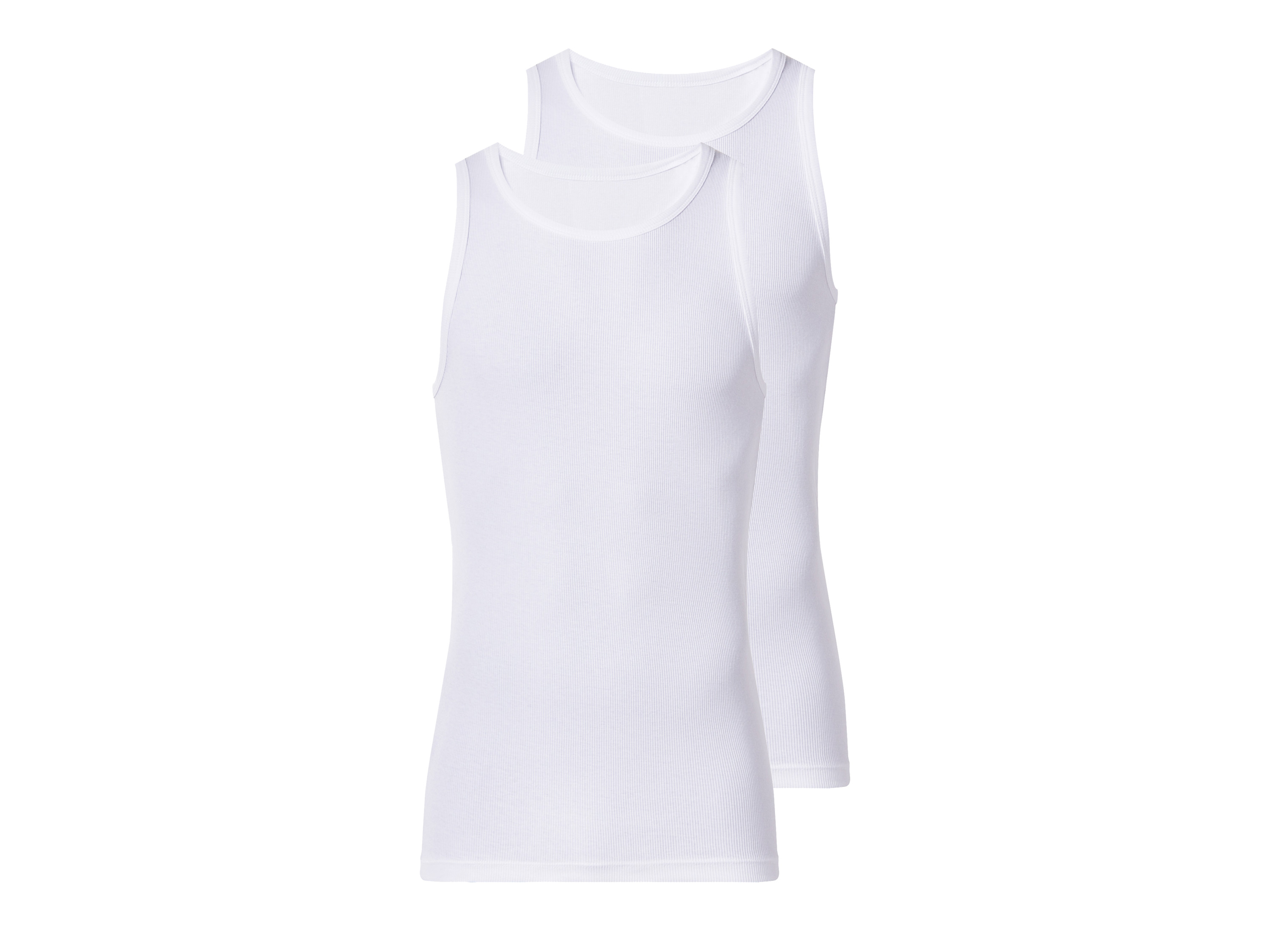 esmara Men Podkoszulki męskie z bawełny, 2 sztuki Biały, 7/Xl