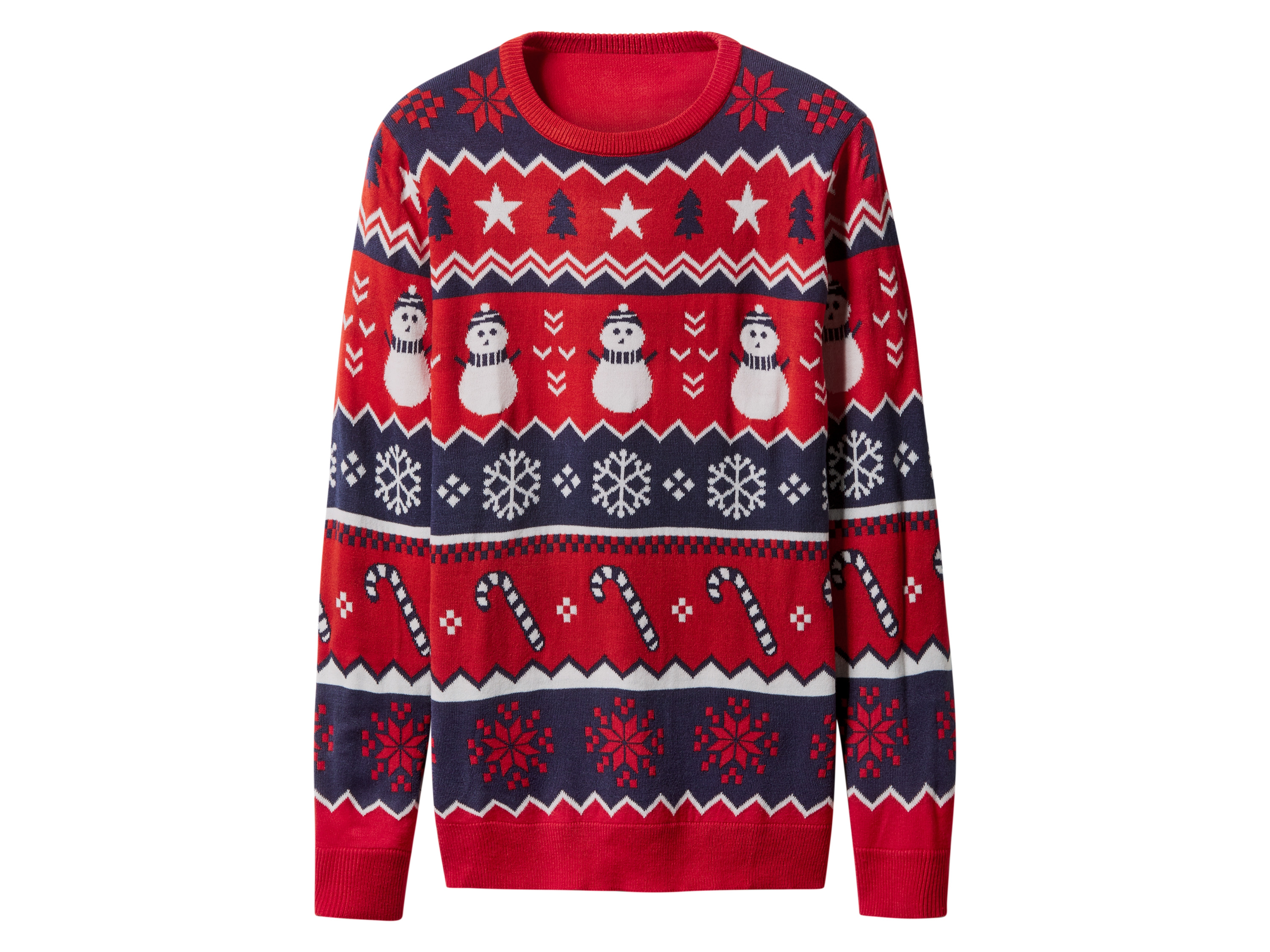 esmara Men Sweter świąteczny męski premium z efektem LED i muzyką Czerwony, XL 56/58