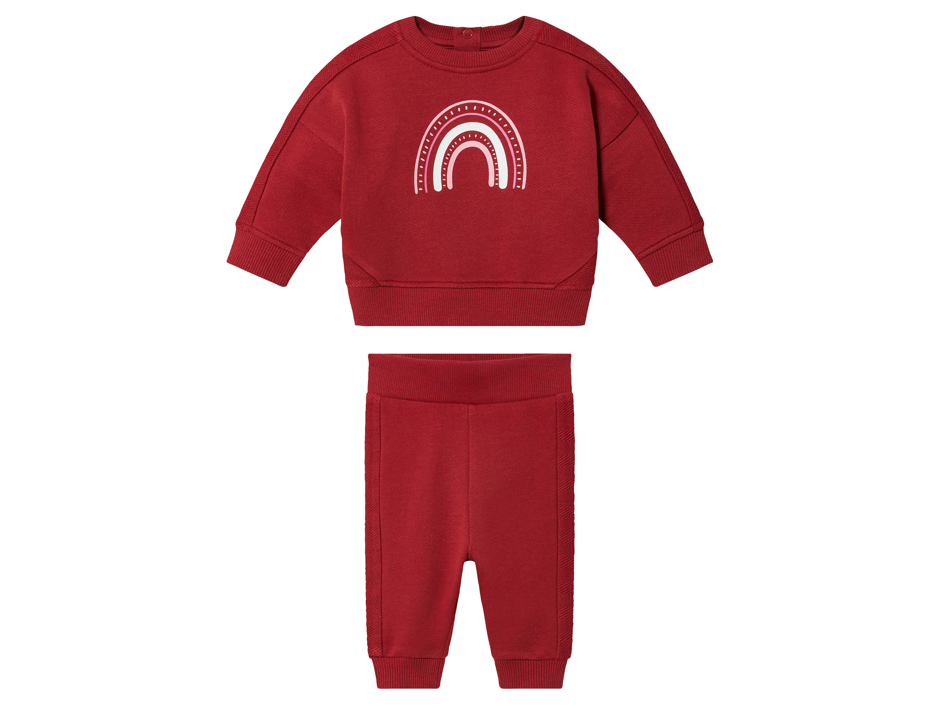 lupilu Dres niemowlęcy z bawełny organicznej bluza + spodnie 50/56, Czerwony