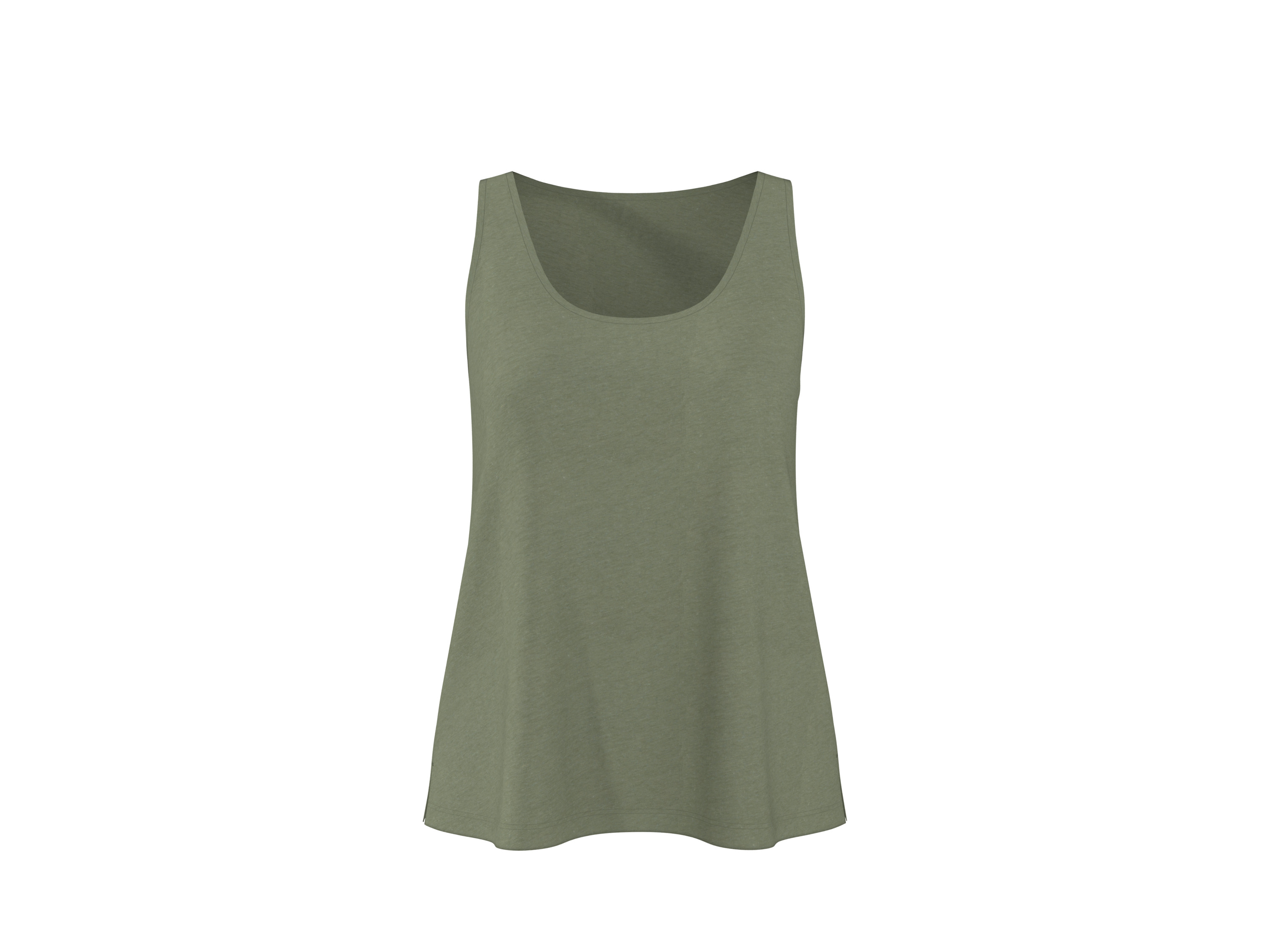 esmara Top damski z lnem Zielony, S 36/38