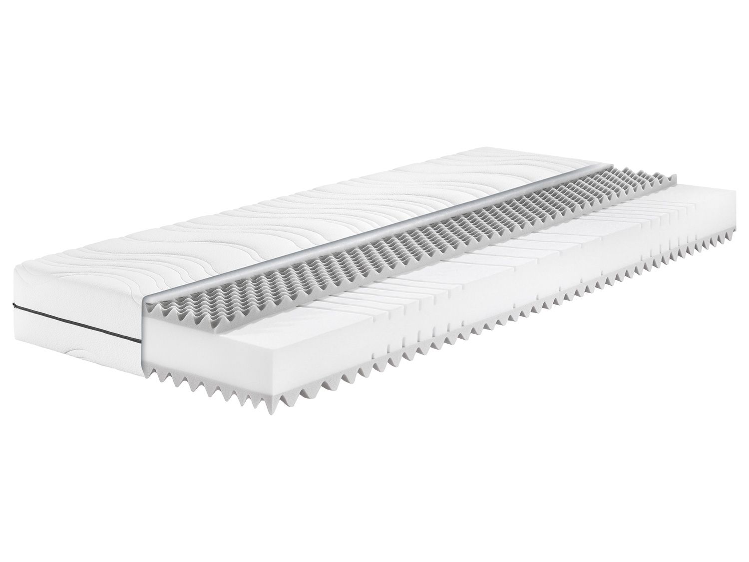 Badenia Trendline 7-strefowy materac z pianki wysokoelastycznej, BT 260, z nakładką masującą, wysokość 22 cm H4, 90 x 190 cm
