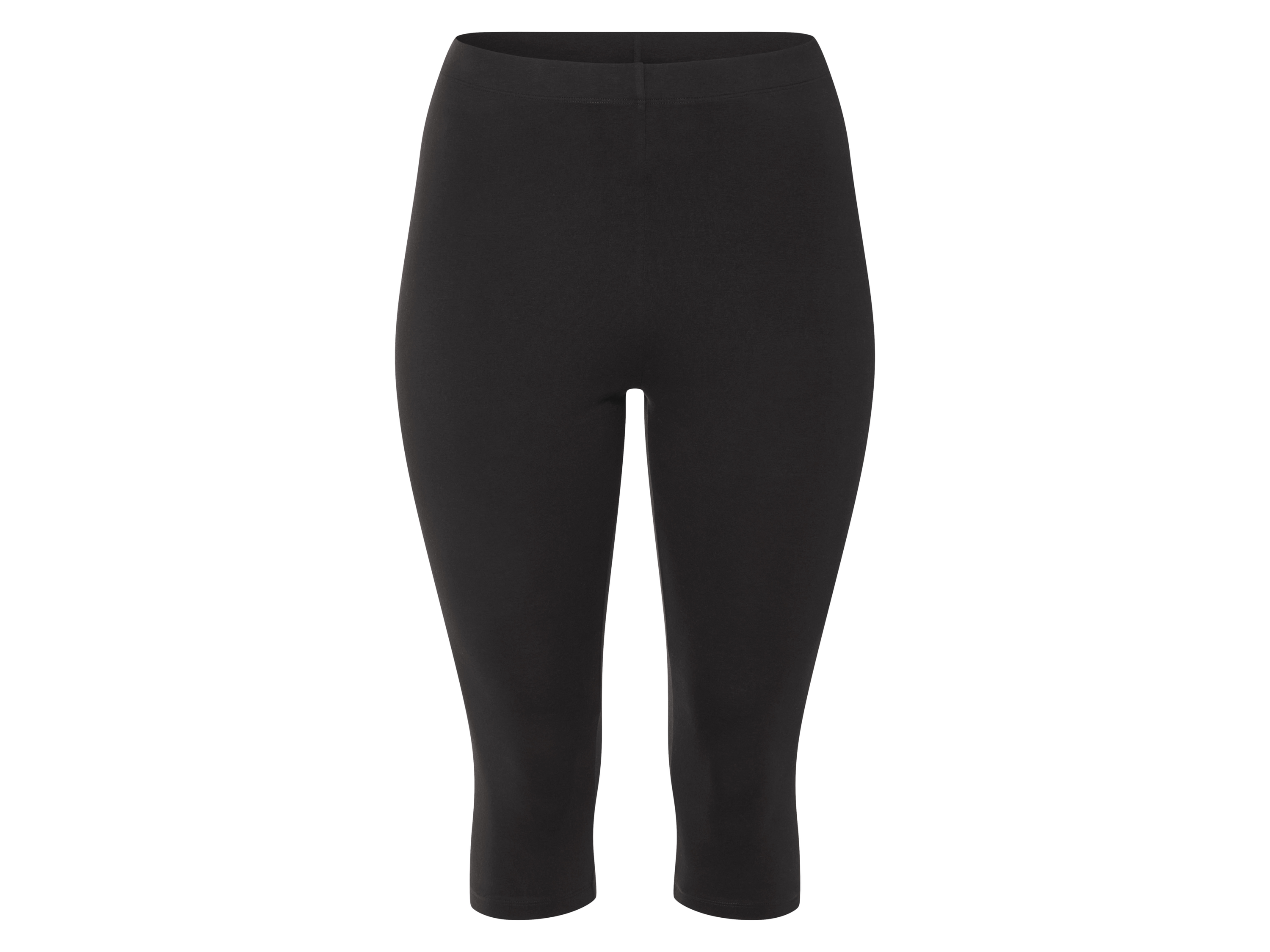 esmara Legginsy 3/4 damskie Plus Size XXL z biobawełny Czarny, 3XL 56/58