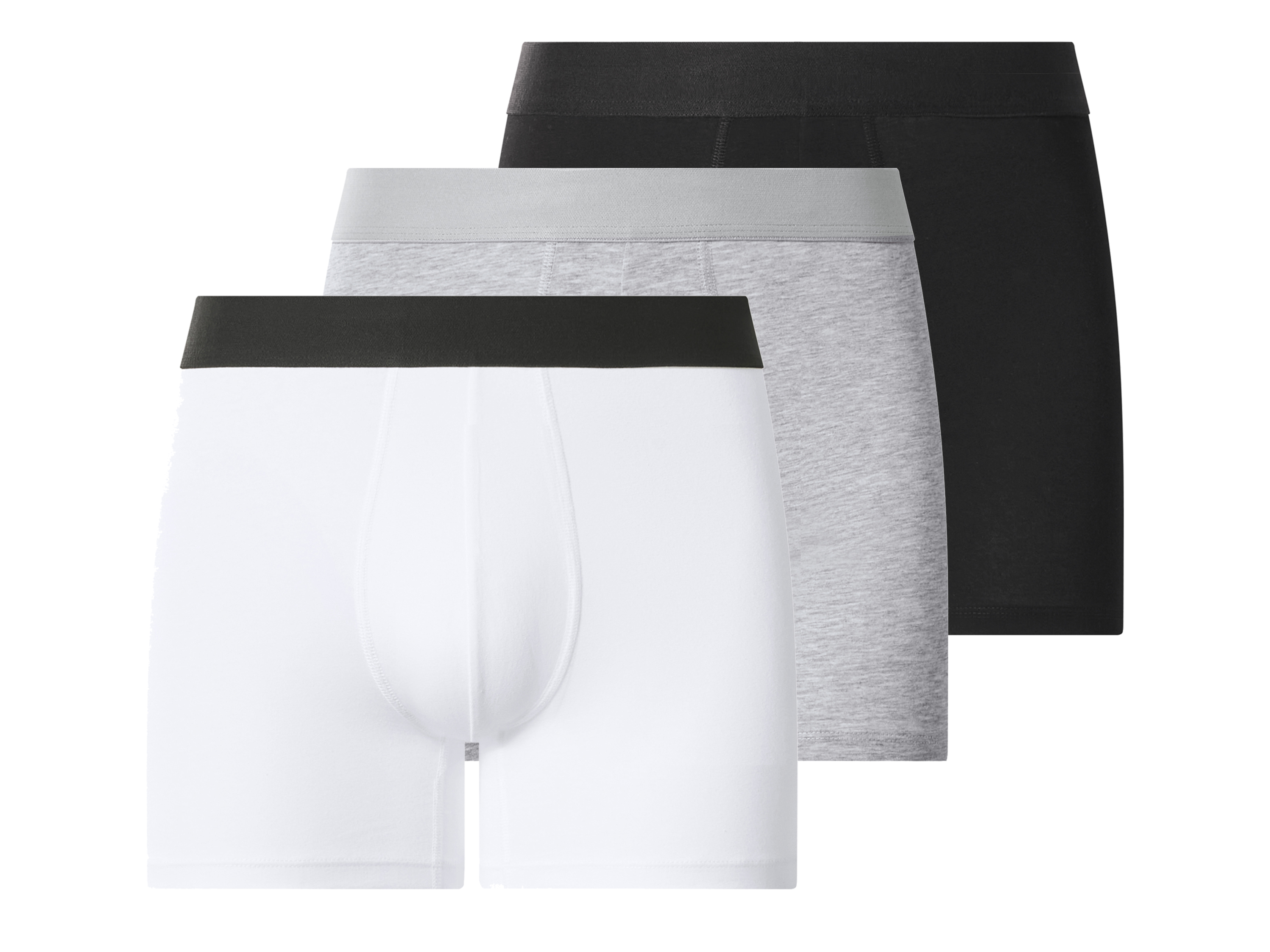 esmara Bokserki męskie, 3 pary Czarny/ szary/ biały, 7/Xl