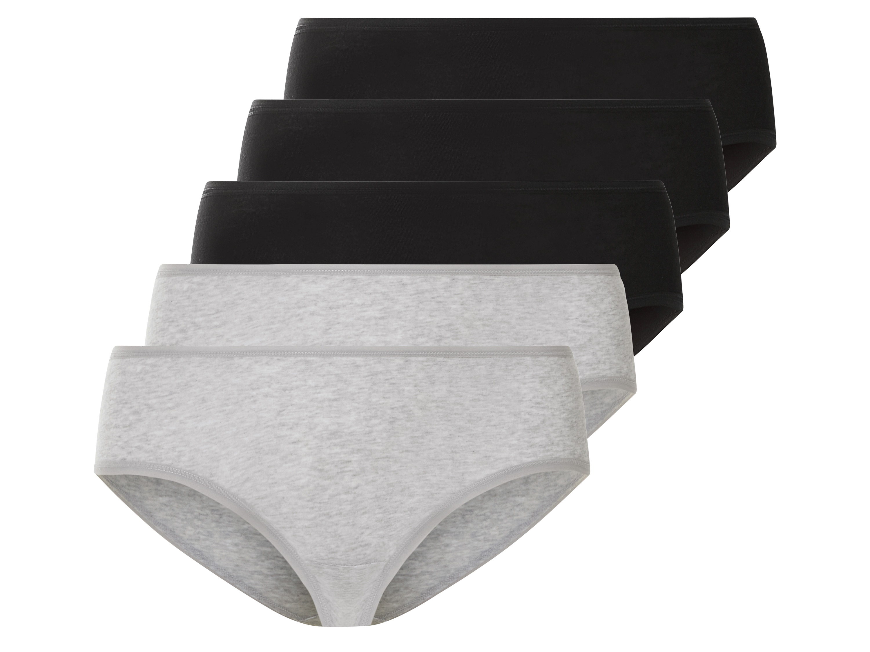esmara Figi damskie z bawełną, 5 pary 3XL 56/58, Czarny/ szary