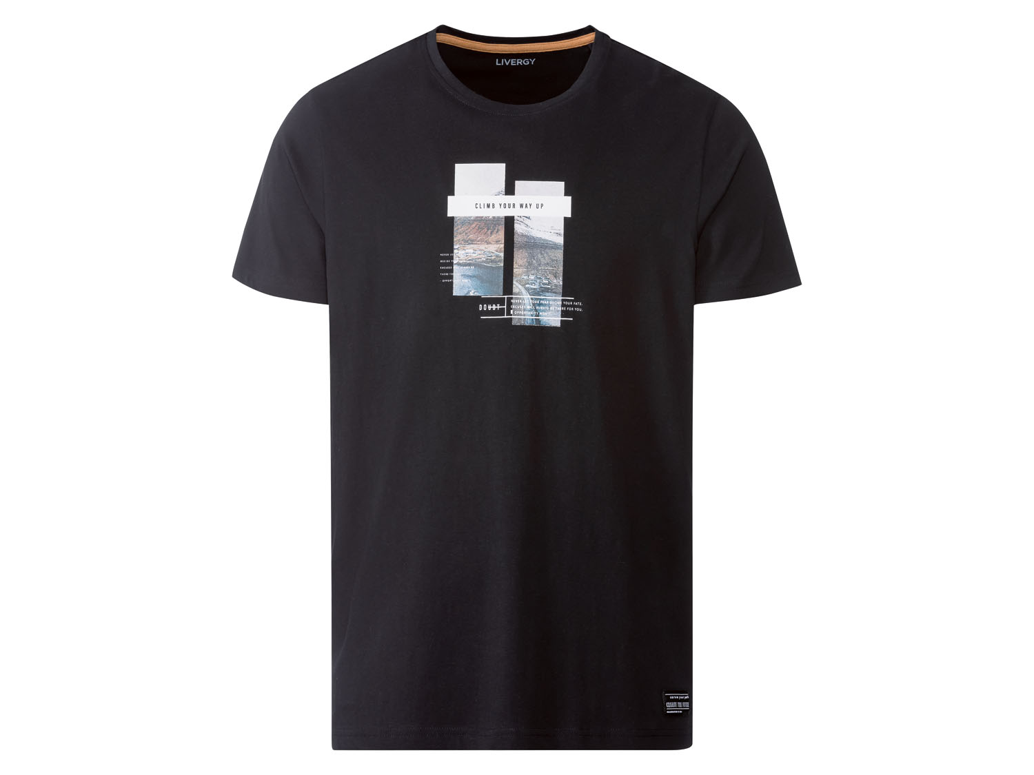 Livergy T-shirt męski z nadrukiem XL 56/58, Czarny