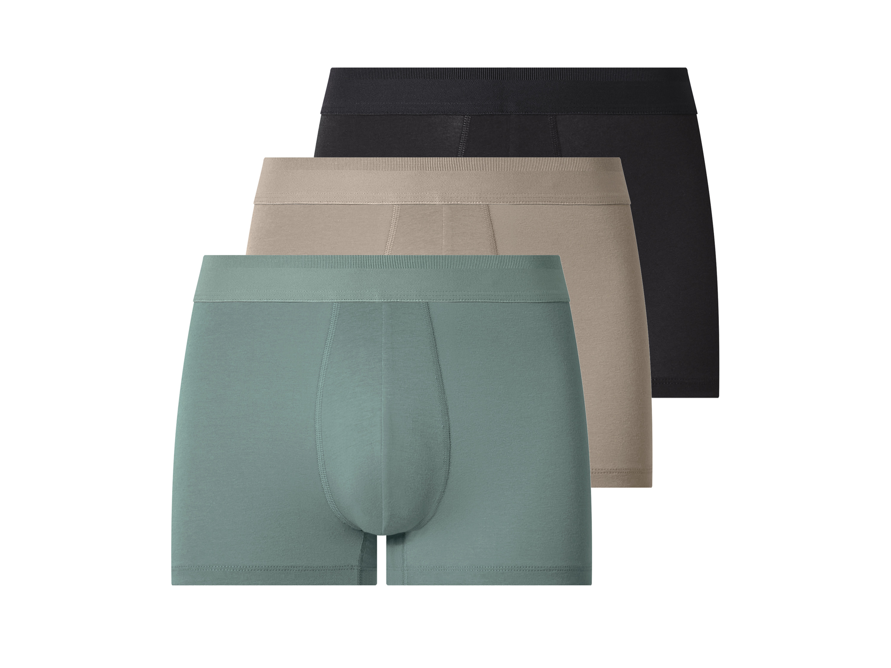 esmara Men Bokserki męskie, 3 pary Czarny/zielony/beżowy, 7/Xl