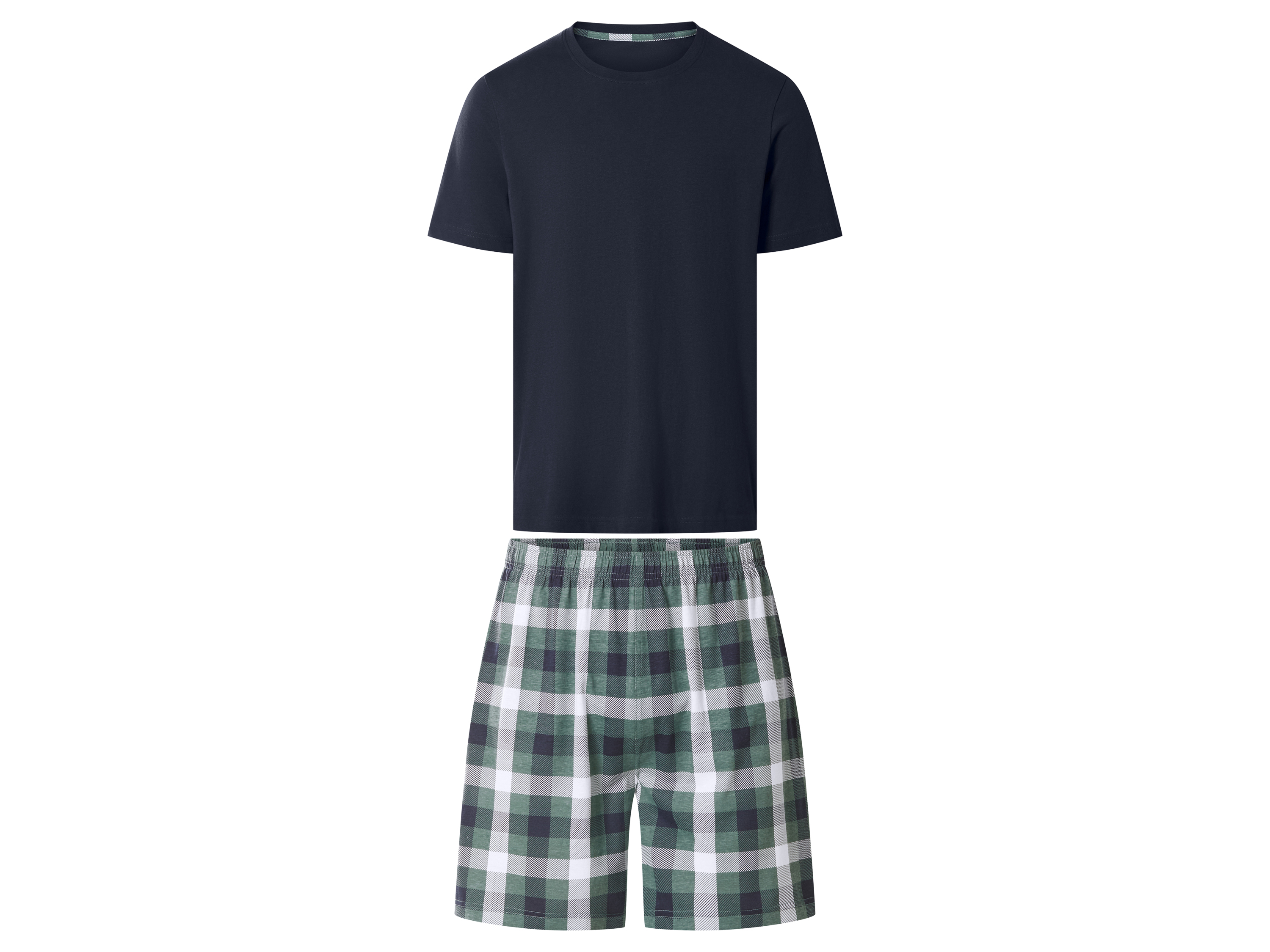 esmara Men Piżama męska z bawełną Kratka/granatowy, XL 56/58
