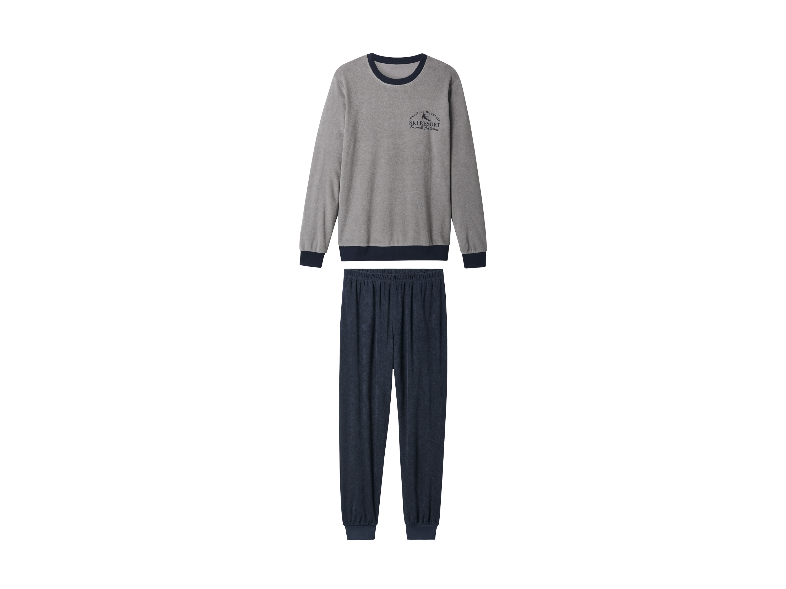 esmara Men Piżama frotte męska Szary/granatowy, XL 56/58