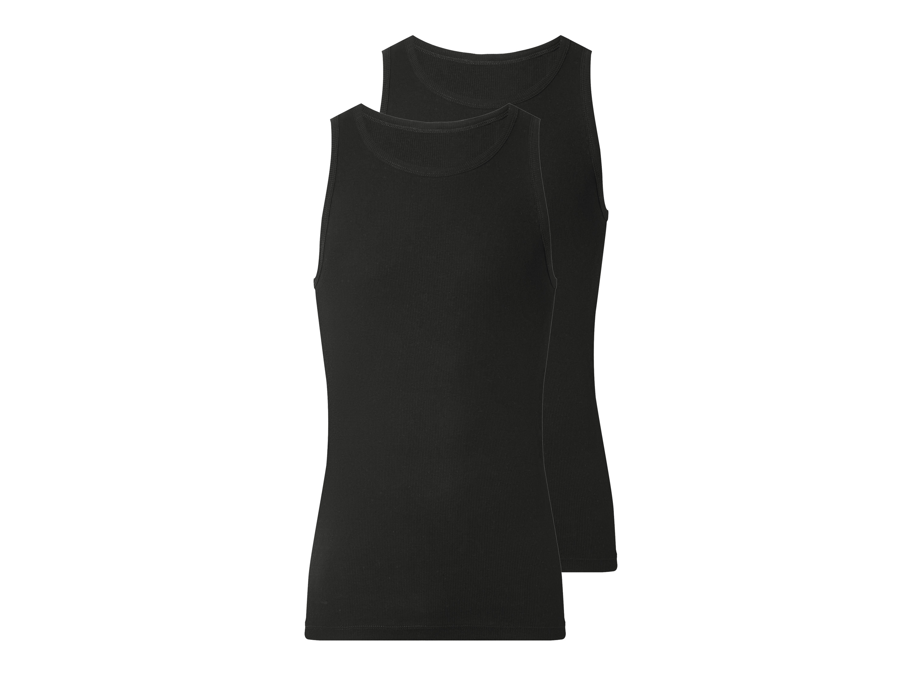 esmara Men Podkoszulki męskie z bawełny, 2 sztuki Czarny, 7/Xl