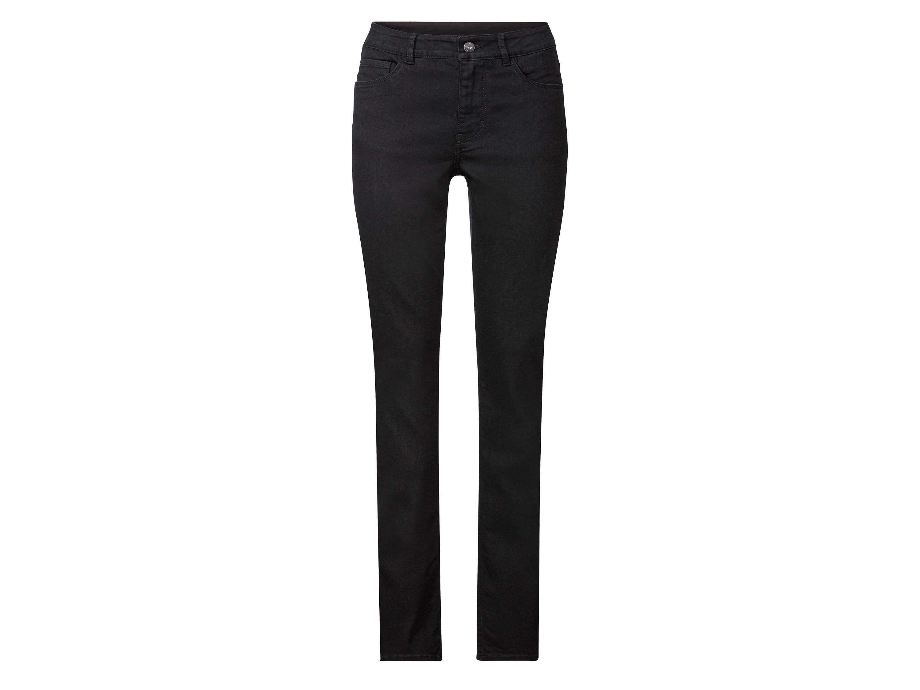 esmara Jeansy damskie z bawełny, Slim Fit Krótsze, Czarny, 36