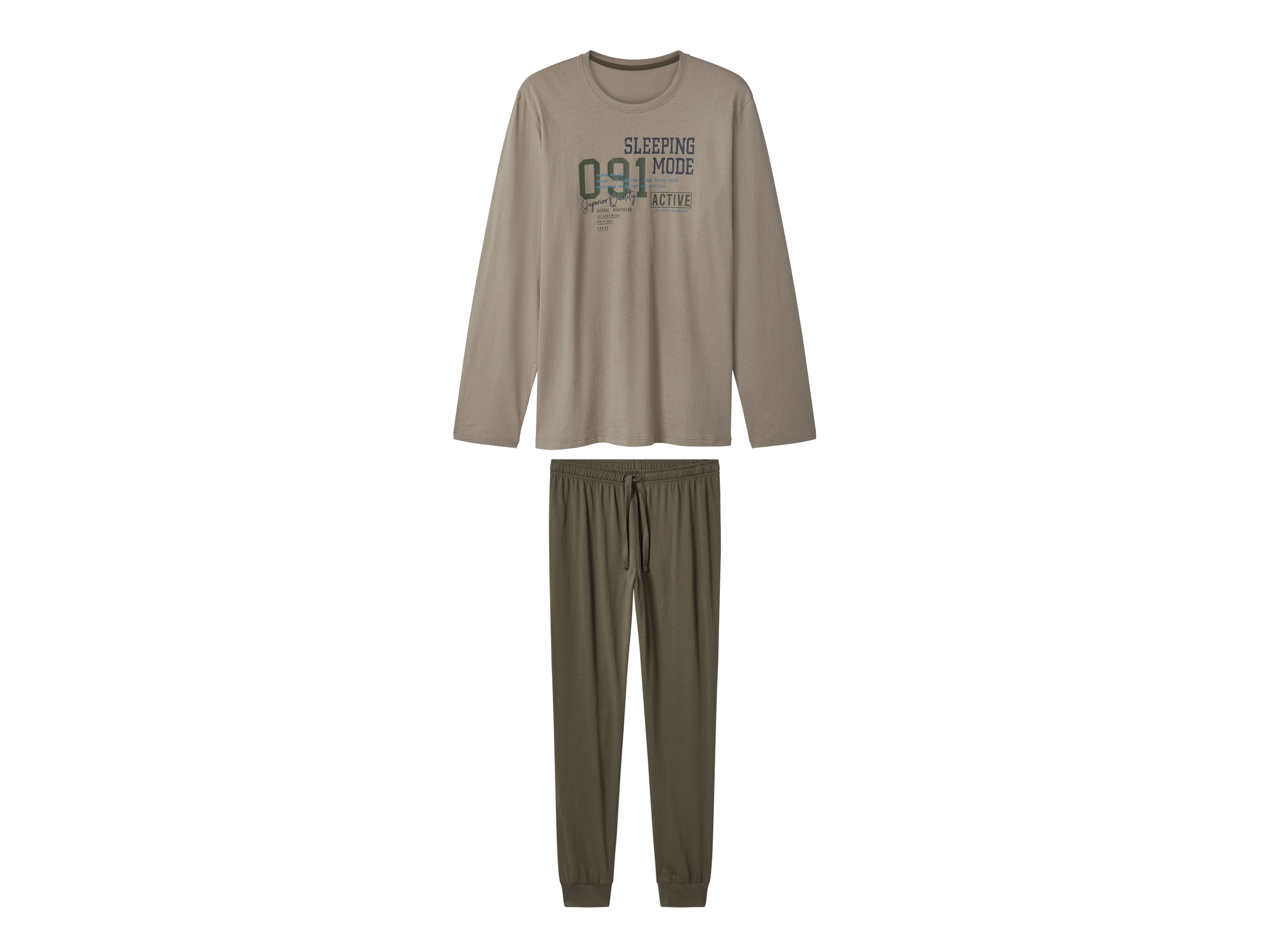 esmara Men Piżama męska z bawełny Szary/khaki, XL 56/58