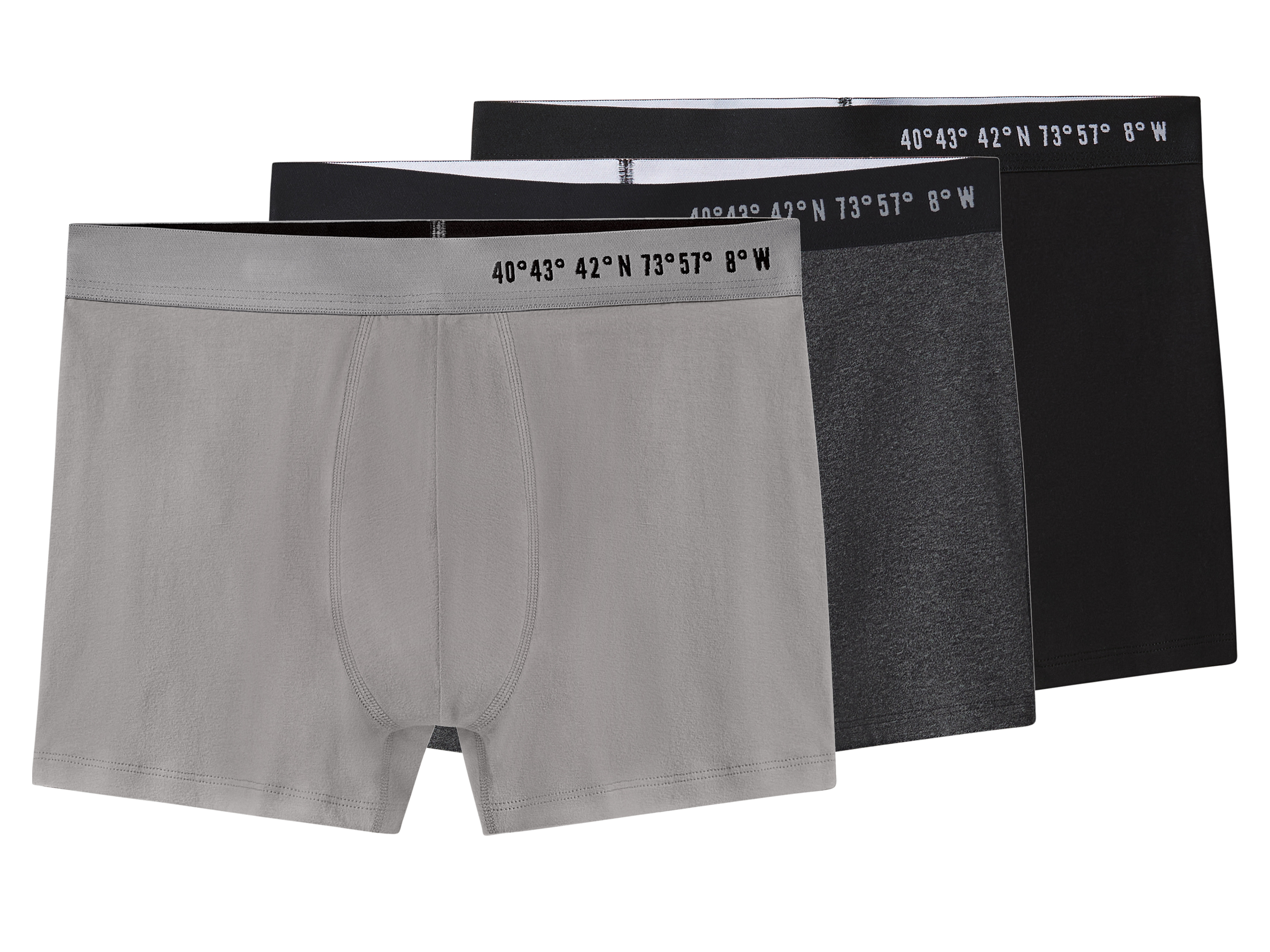esmara Men Bokserki męskie z bawełną, 3 pary Czarny/ szary, 7/Xl