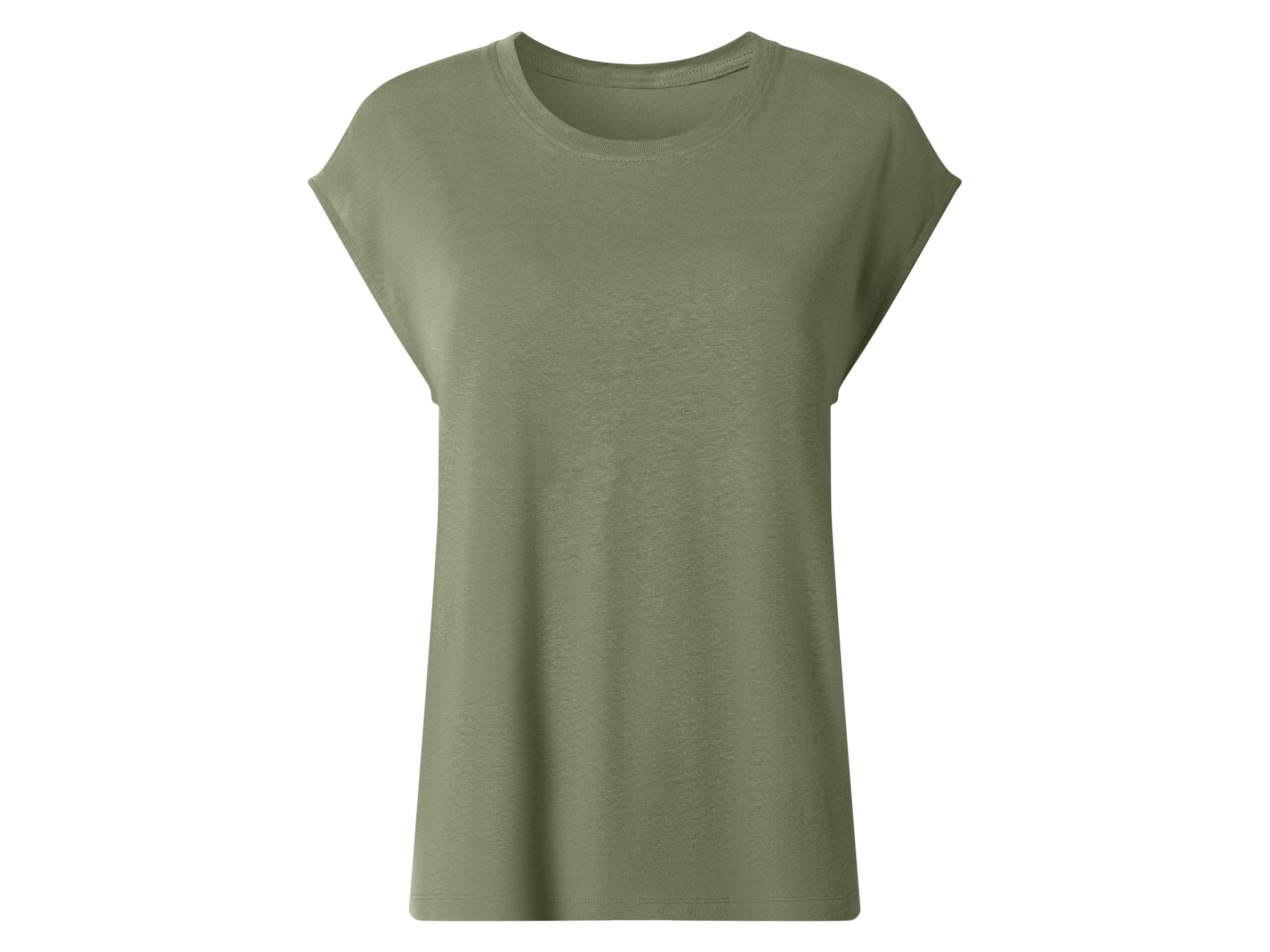 esmara Top damski z lnem Zielony, S 36/38
