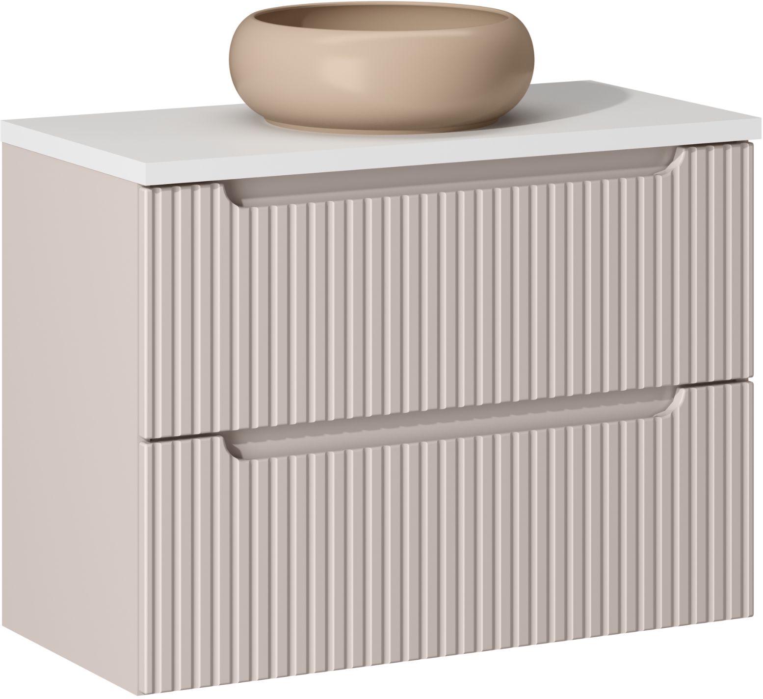 Darmowa Dostawa - Umywalka z szafką i blatem 80 cm beżową Comad Nova Cashmere SETNOCBWHITE80CMSUNWIKIC