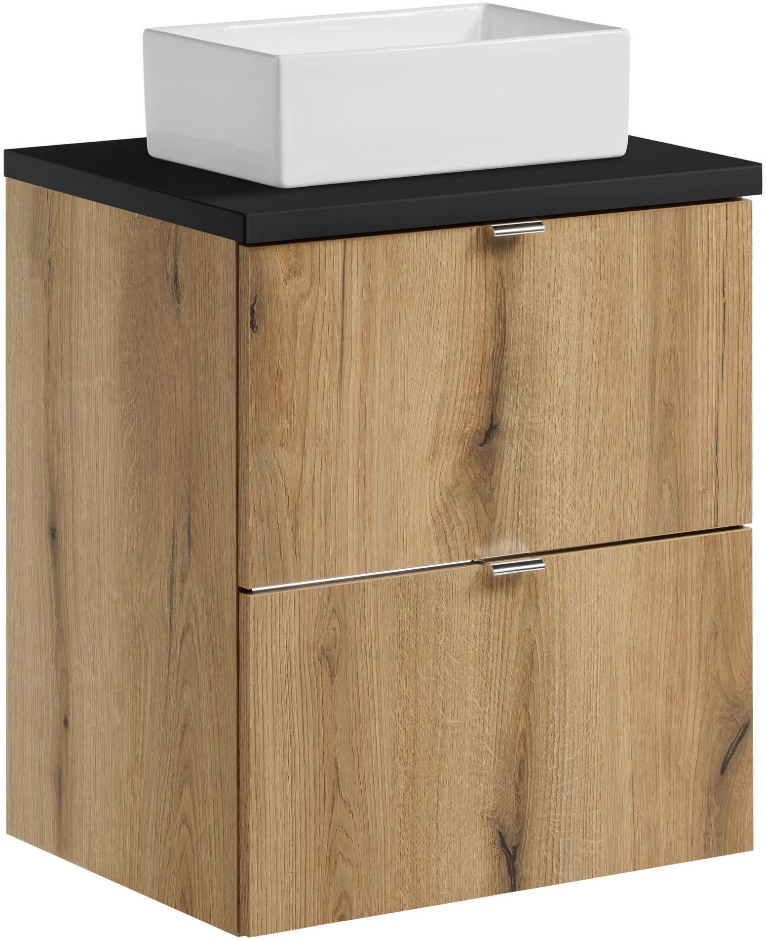 Darmowa Dostawa - Umywalka z szafką i blatem 80 cm dąb Comad Nova Oak SETNOABBLACK50CMSUNGAJA35SW