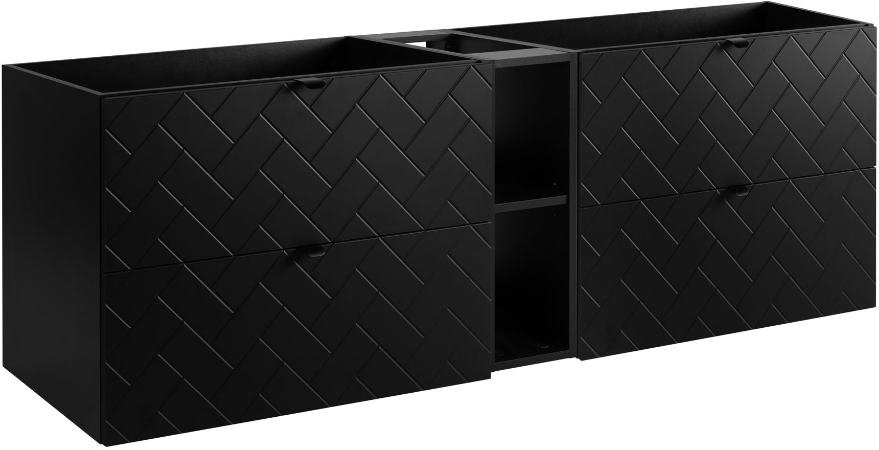 Darmowa Dostawa - Zestaw mebli łazienkowych 180x46x60.7 cm podumywalkowa wisząca czarna Rodan Trend abset10929