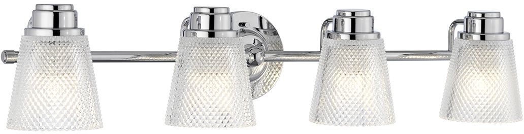 Darmowa Dostawa - Kinkiet 4x3 W chrom-przezroczysty Quintiesse Hudson QNHUDSON4BATH
