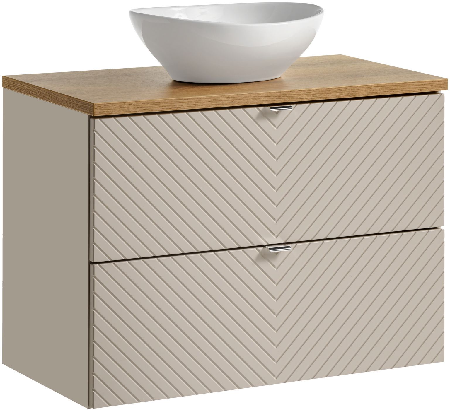Darmowa Dostawa - Umywalka z szafką i blatem 80 cm beżową Comad Viva Cashmere SETVICBOAK80CMSUNLOLAGW