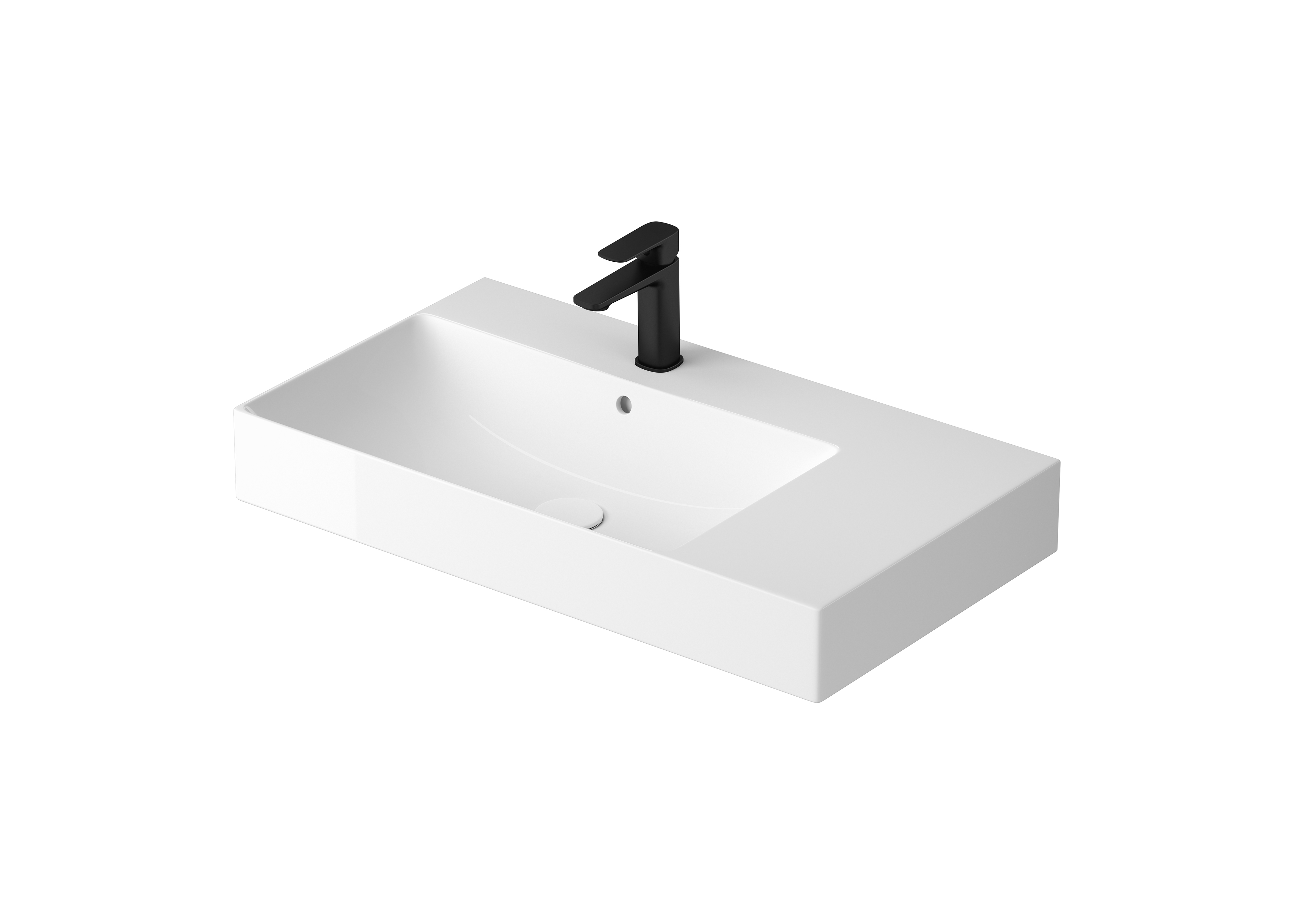 Darmowa Dostawa - Umywalka 80.5x45.5 cm prostokątna ścienna-meblowa biała Meissen Keramik Werta K691011