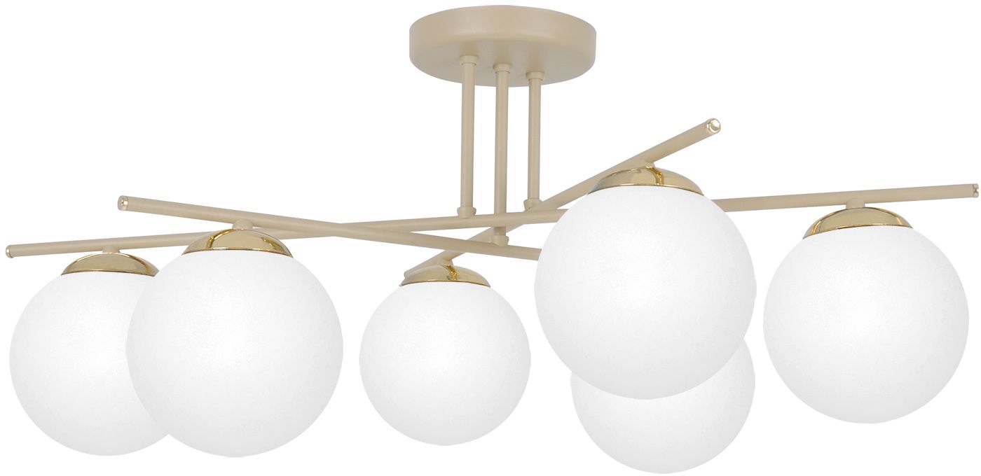 Darmowa Dostawa - Lampa podsufitowa 6x10 W biała-złota-beżowa Kaja Savia K5794