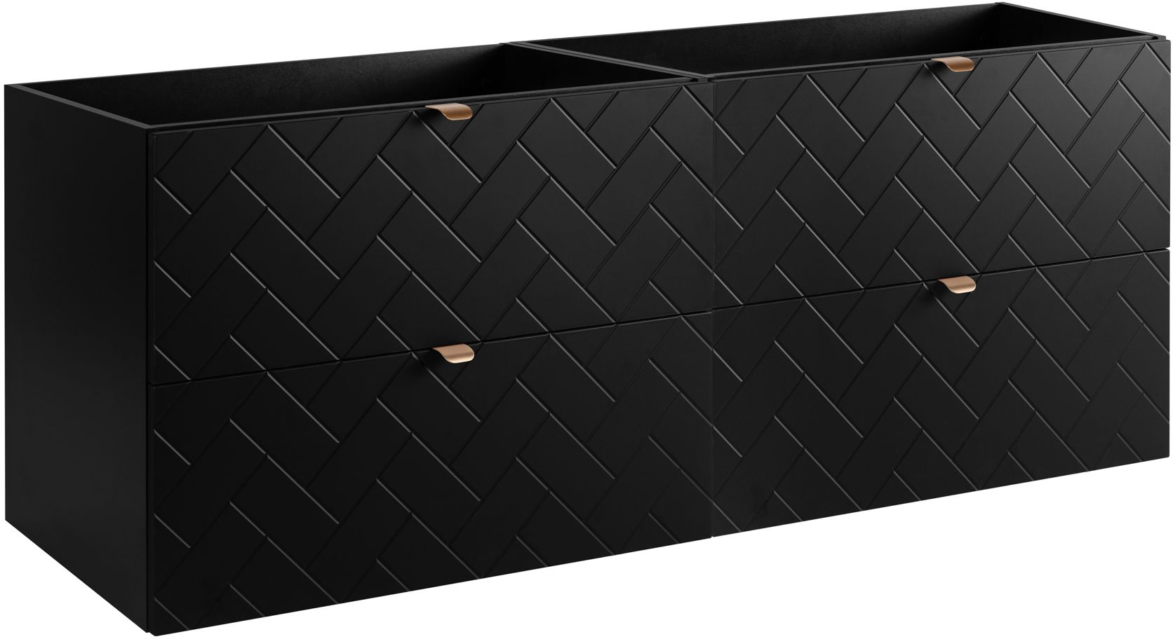 Darmowa Dostawa - Zestaw 2 szafek łazienkowych 160x46x60.7 cm podumywalkowa wisząca czarna Rodan Trend abset10876