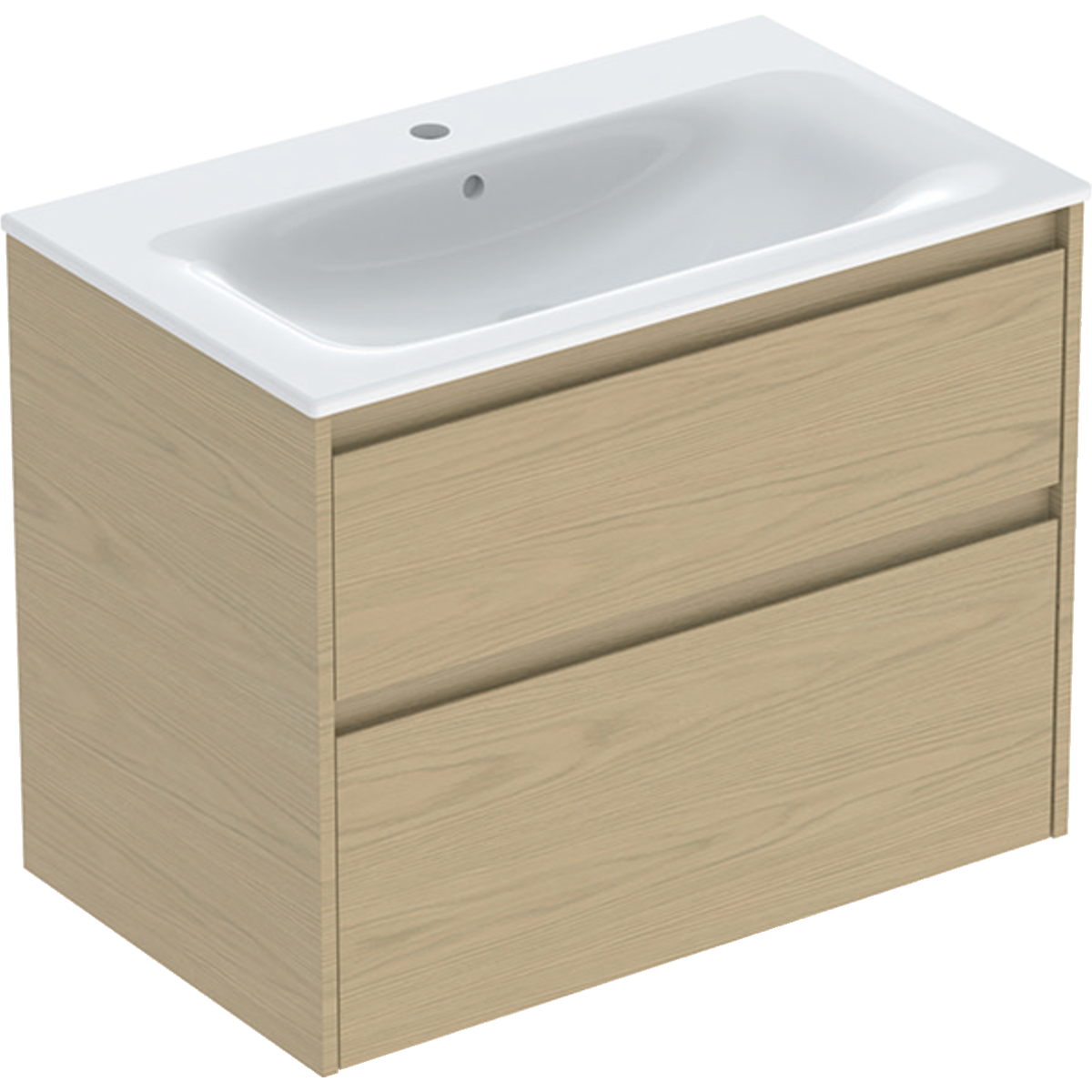 Darmowa Dostawa - Umywalka z szafką 80 cm dąb Geberit Selnova Square 504139PS1