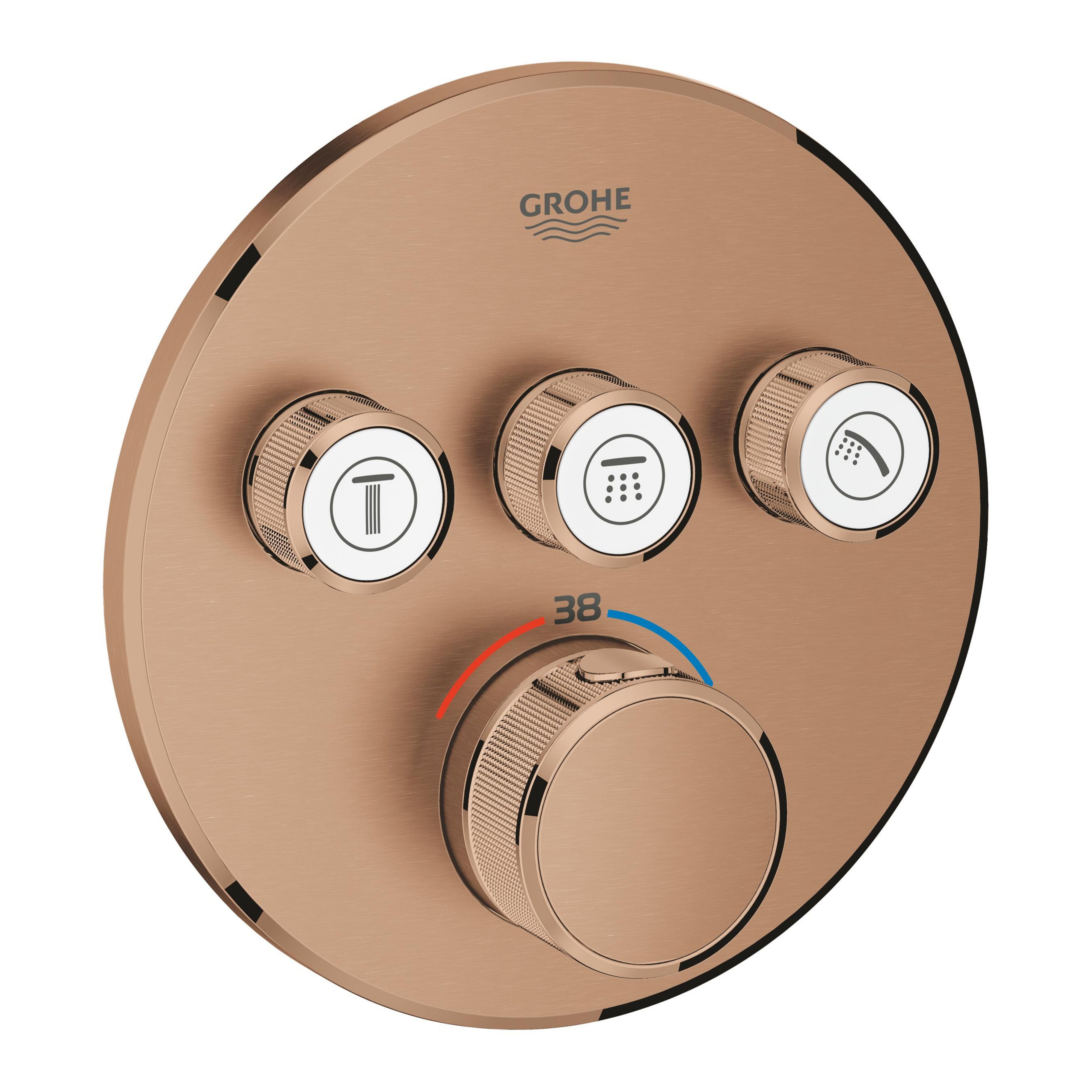 Darmowa Dostawa - Bateria wannowo-prysznicowa podtynkowa z termostatem brushed warm sunset Grohe Grohtherm SmartControl 29121DL0