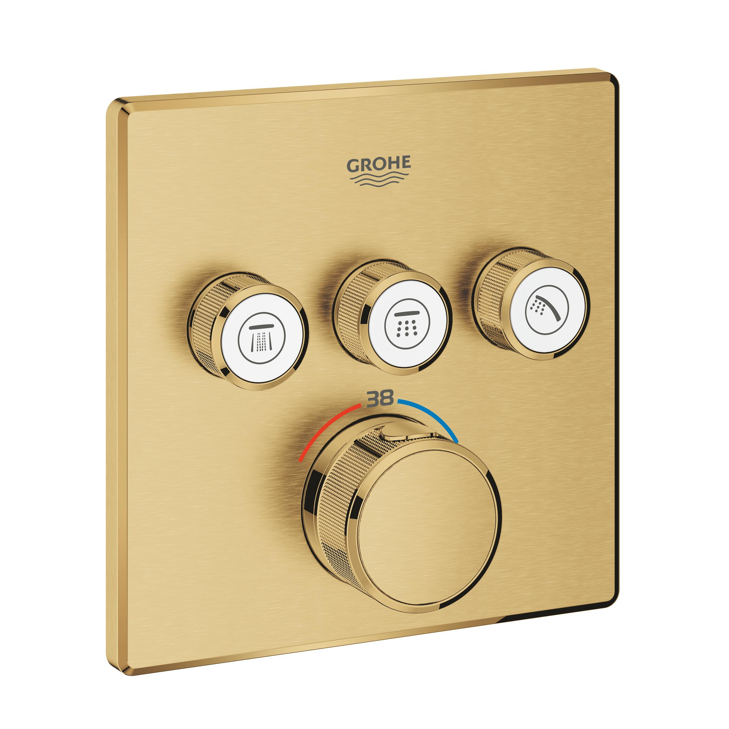 Darmowa Dostawa - Bateria wannowo-prysznicowa podtynkowa termostatyczna złota Grohe Grohtherm SmartControl 29126GN0