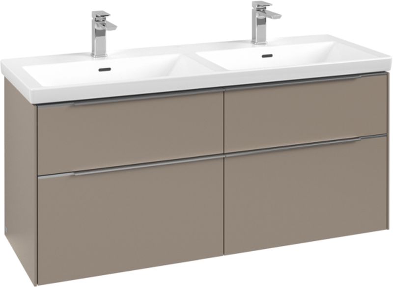 Darmowa Dostawa - Szafka 127.2x46.2x57.6 cm podumywalkowa wisząca szara Villeroy & Boch Subway 3.0 C568L0VM