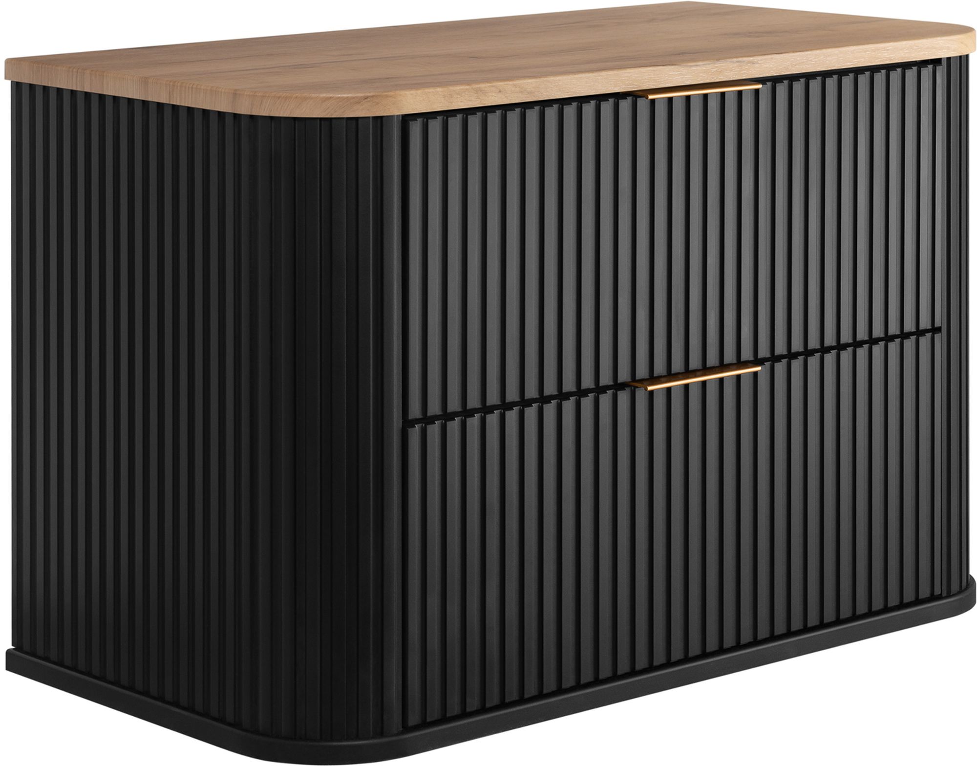 Darmowa Dostawa - Szafka z blatem 80.4x41.5x51.7 cm podumywalkowa wisząca czarna-dąb Rodan Elegance 5906154452533