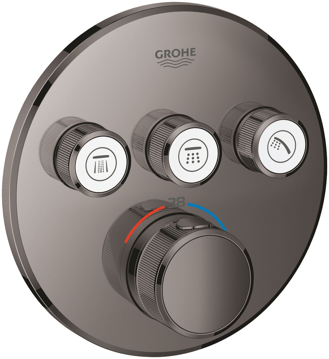 Darmowa Dostawa - Bateria wannowo-prysznicowa podtynkowa z termostatem hard graphite Grohe Grohtherm SmartControl 29121A00