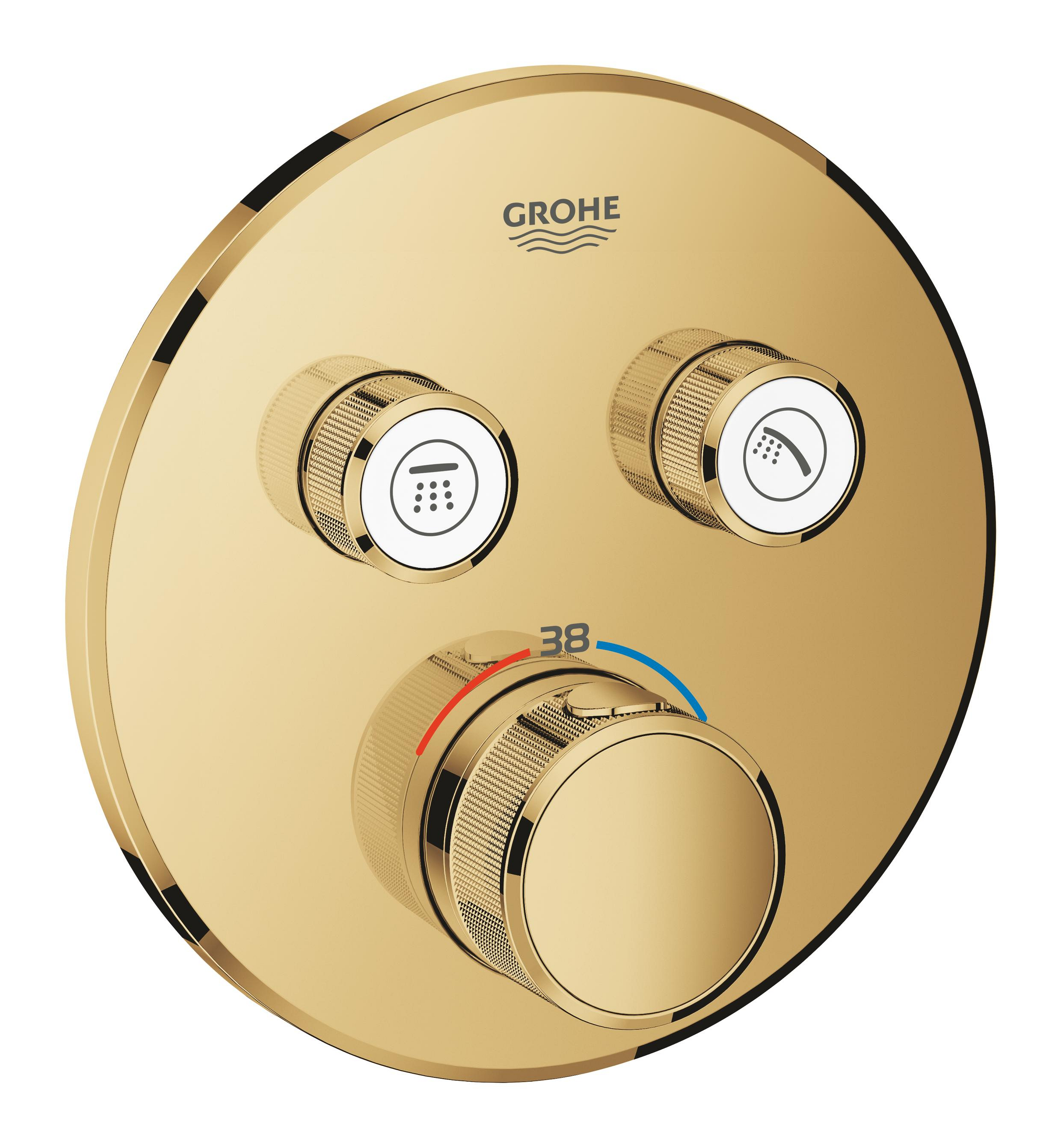 Darmowa Dostawa - Bateria wannowo-prysznicowa podtynkowa z termostatem cool sunrise Grohe Grohtherm SmartControl 29119GL0