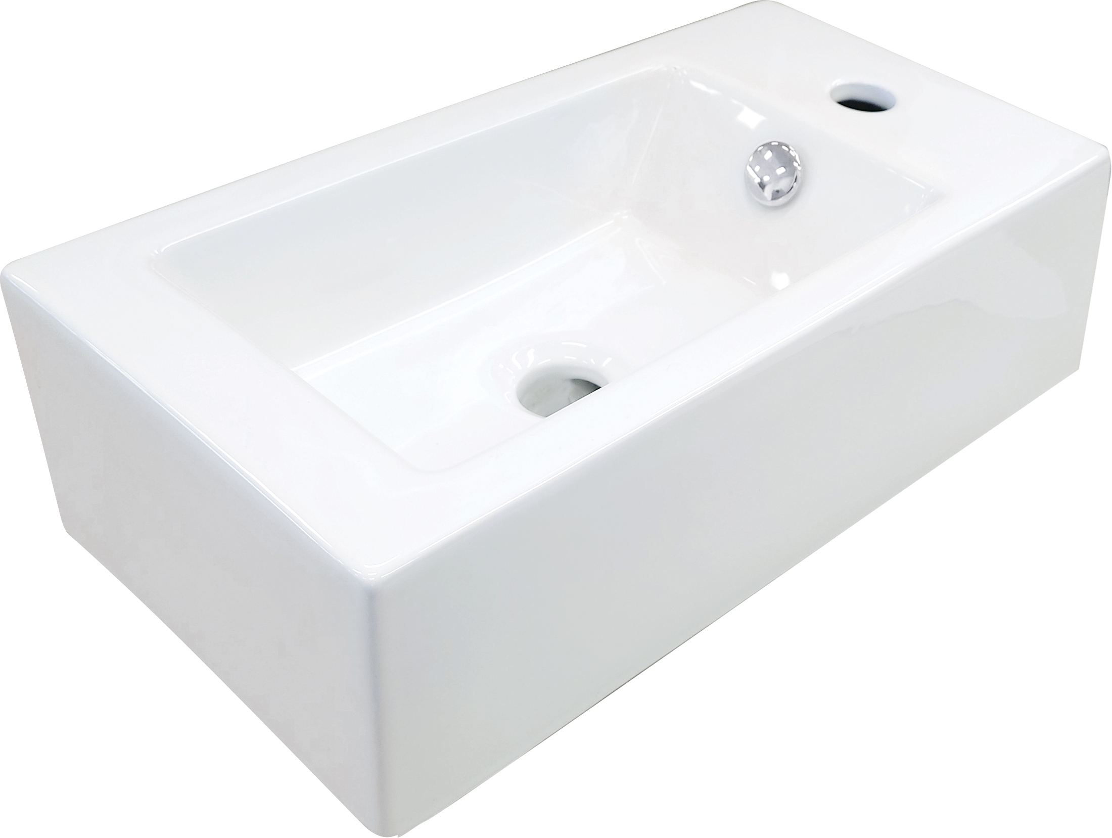 Darmowa Dostawa - Umywalka 50.5x25.5 cm prostokątna ścienna-nablatowa biała Deante Square CGS6U2R