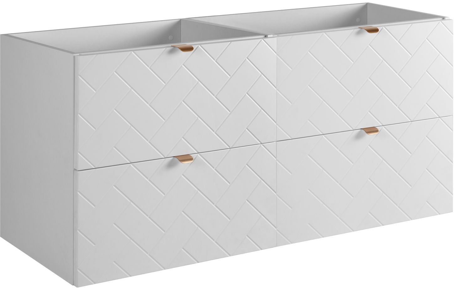 Darmowa Dostawa - Zestaw 2 szafek łazienkowych 120x46x60.7 cm podumywalkowa wisząca biała Rodan Trend abset10870