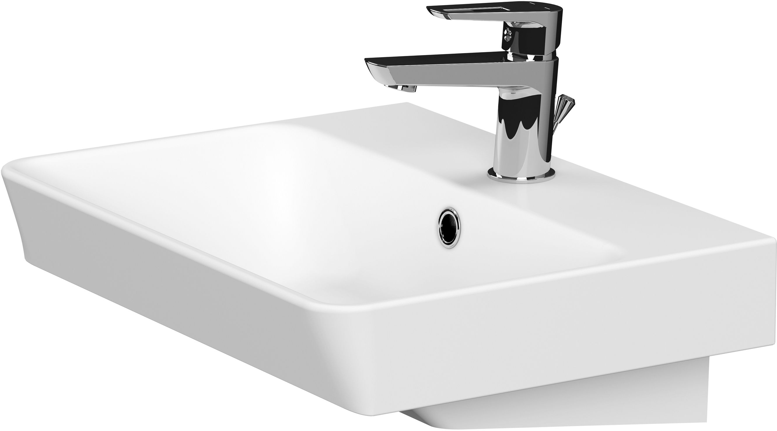 Darmowa Dostawa - Umywalka 50.5x38.5 cm prostokątna ścienna-meblowa biała Cersanit Mille K675004
