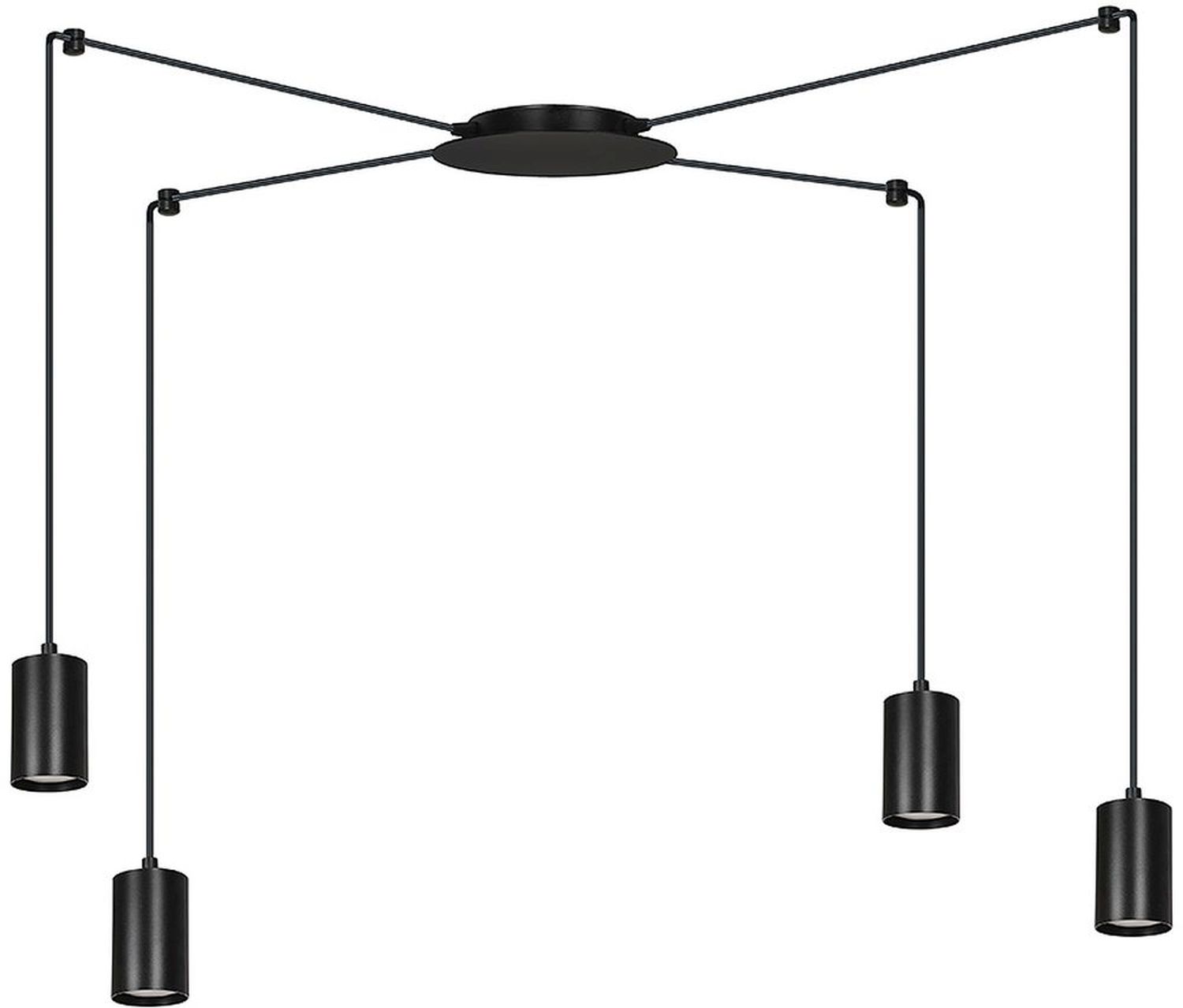 Darmowa Dostawa - Lampa wisząca 4x8 W czarna Emibig Traker 5244