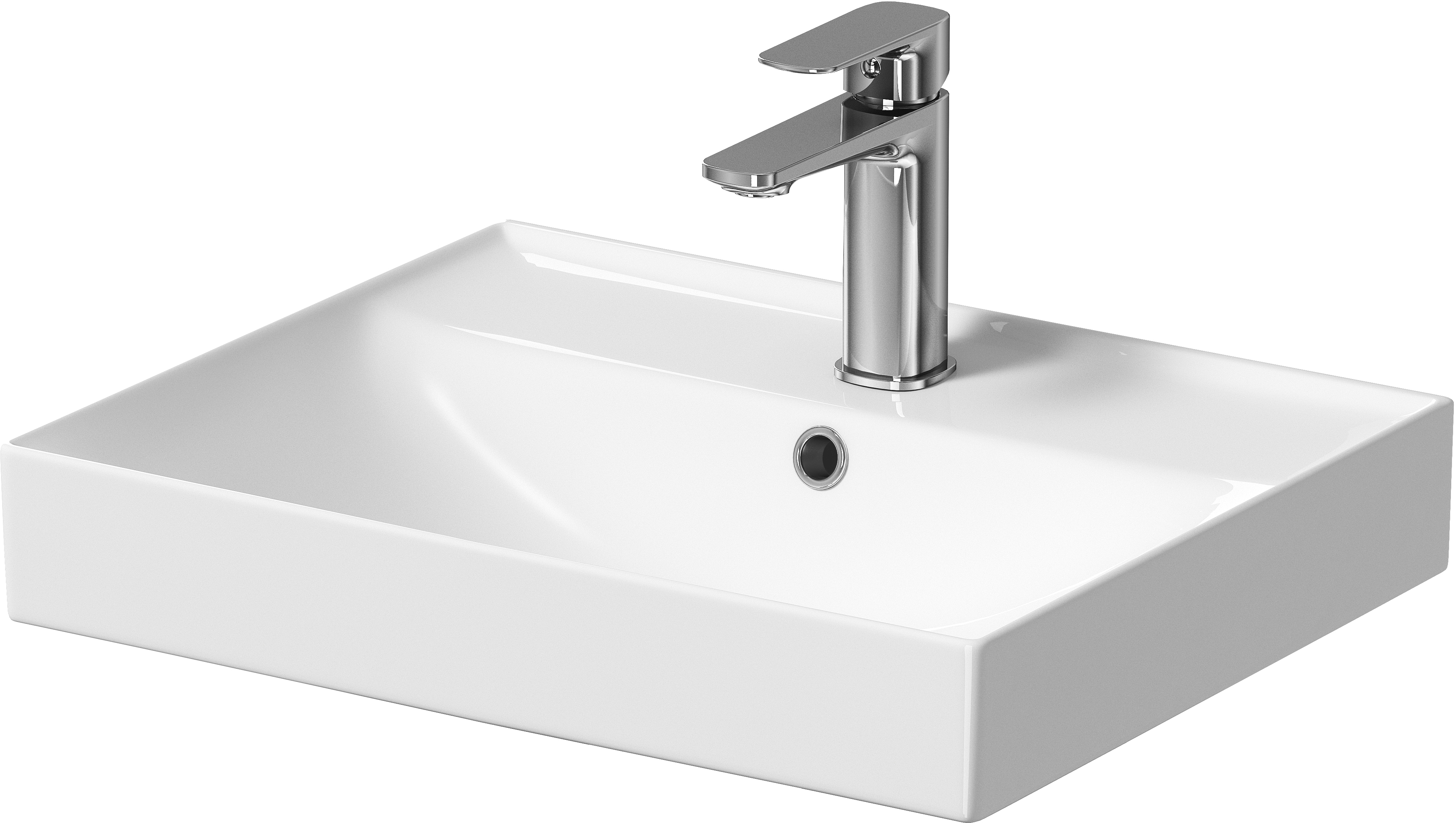 Darmowa Dostawa - Umywalka 50.5x40 cm prostokątna meblowa biała Cersanit Larga K120008