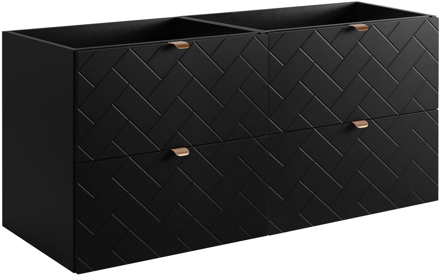 Darmowa Dostawa - Zestaw 2 szafek łazienkowych 120x46x60.7 cm podumywalkowa wisząca czarna Rodan Trend abset10872