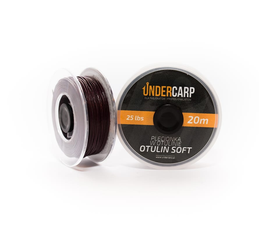 Undercarp Plecionka przyponowa w otulinie 20 m / 25 lbs OTULIN SOFT – brązowa